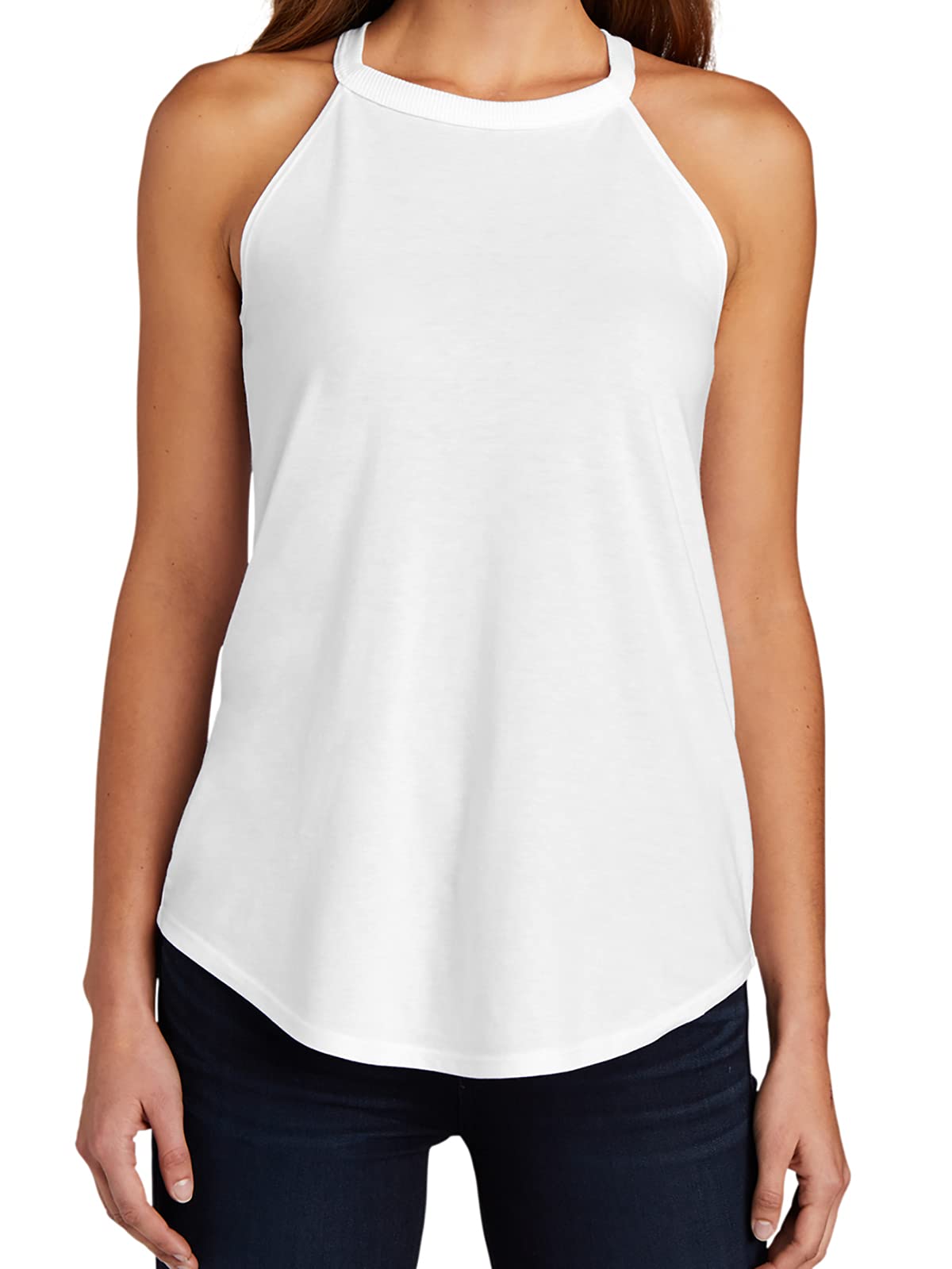 Gravity Threads Women's Rocker Halter Tank Top - Sexy Sleeveless V-Neck Summer T-Shirt for Casual Wear, Music Festivals & Beach Outfits