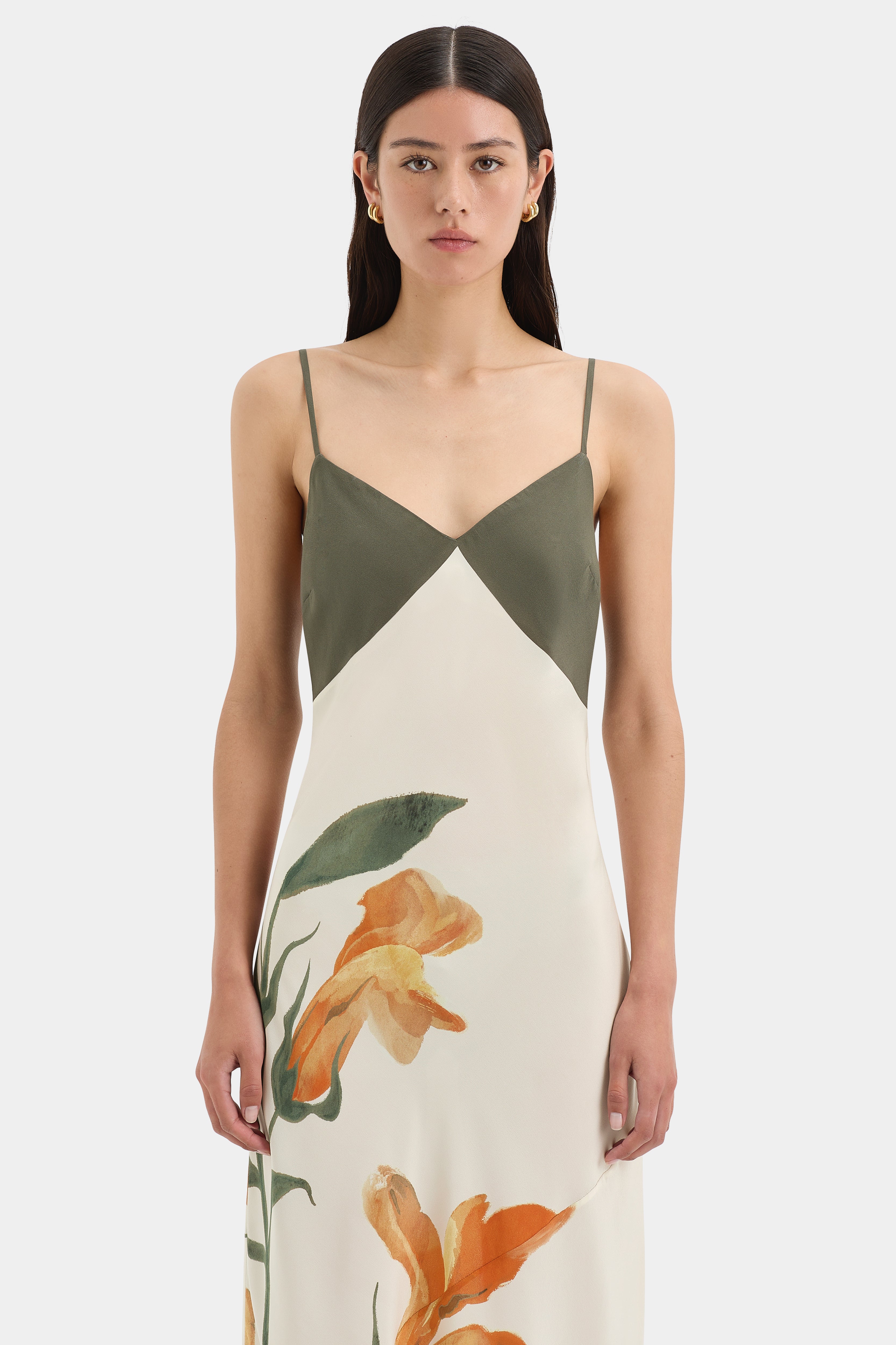 Elegant Constance V Neck Slip Dress for Women - Flowy Summer Midi Dress with Adjustable Straps | Perfect for Weddings, Date Nights & Beach Vacations