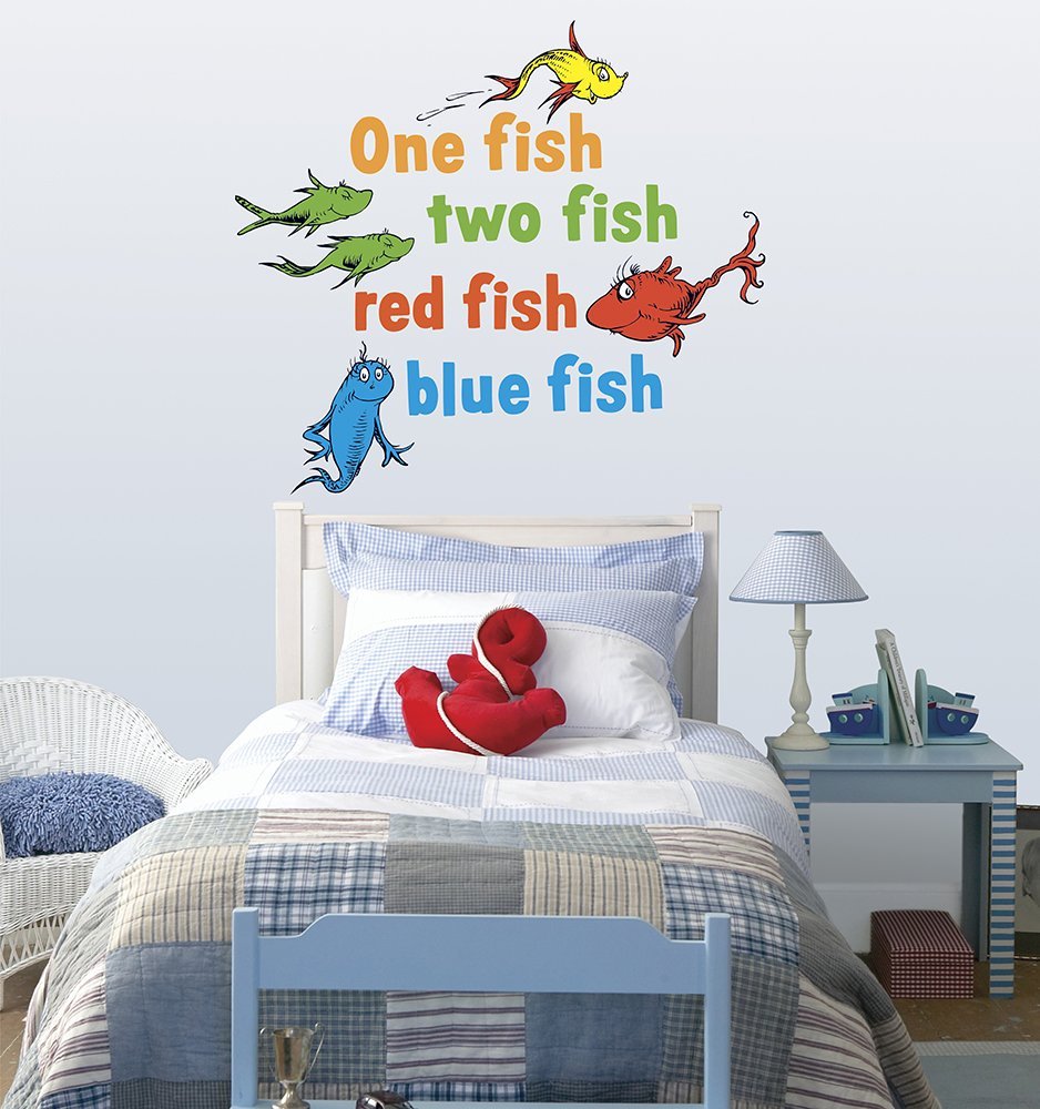 Graphique Home Decor Wall Decal - One Fish Two Fish Design - Perfect for Nursery, Kids Room & Playroom Decor