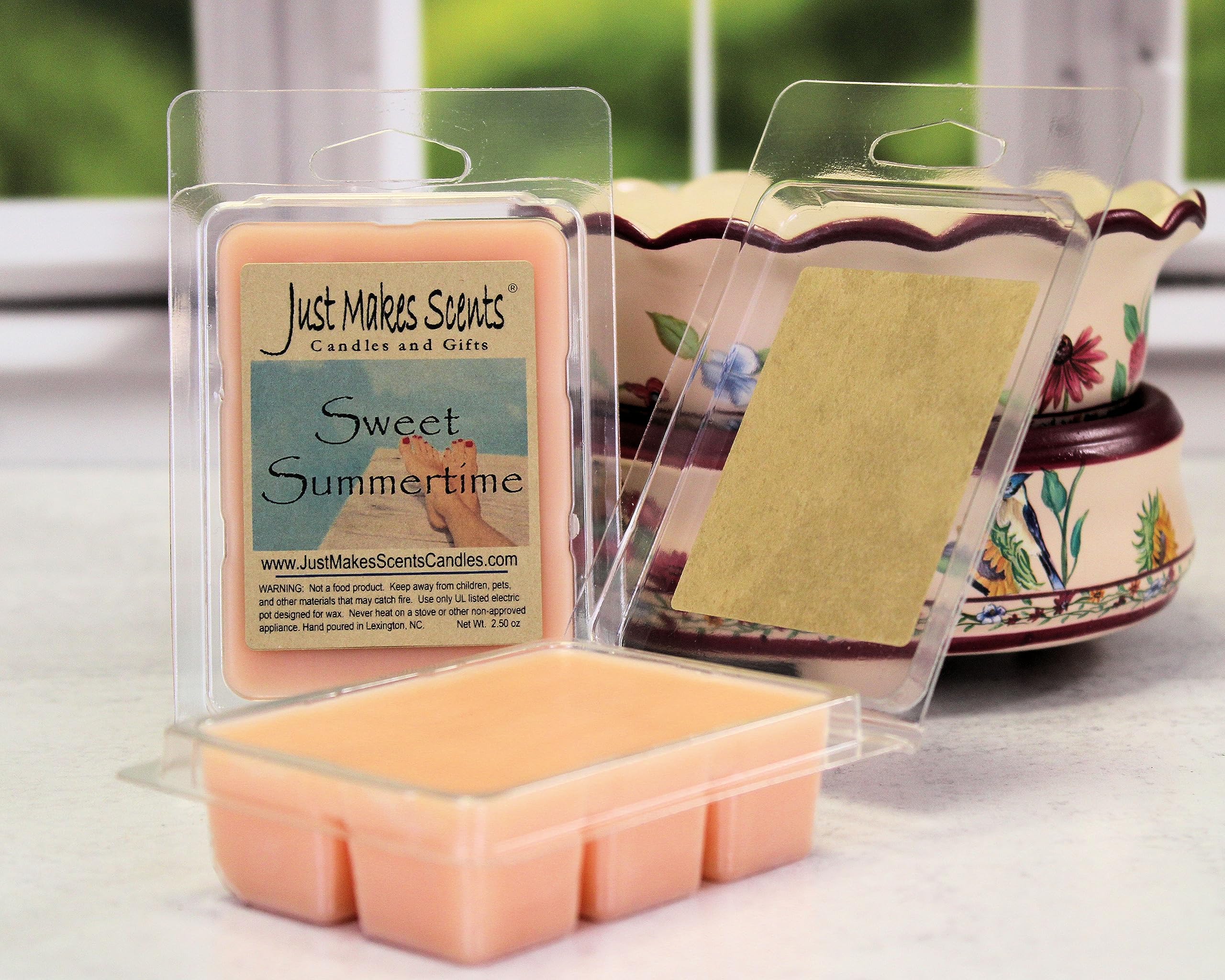 2 Pack Sweet Summertime Scented Soy Wax Melts - Tropical Melon Coconut & Palm Fragrance | Hand Poured in USA | Perfect for Home, Office & Gift Giving | Just Makes Scents