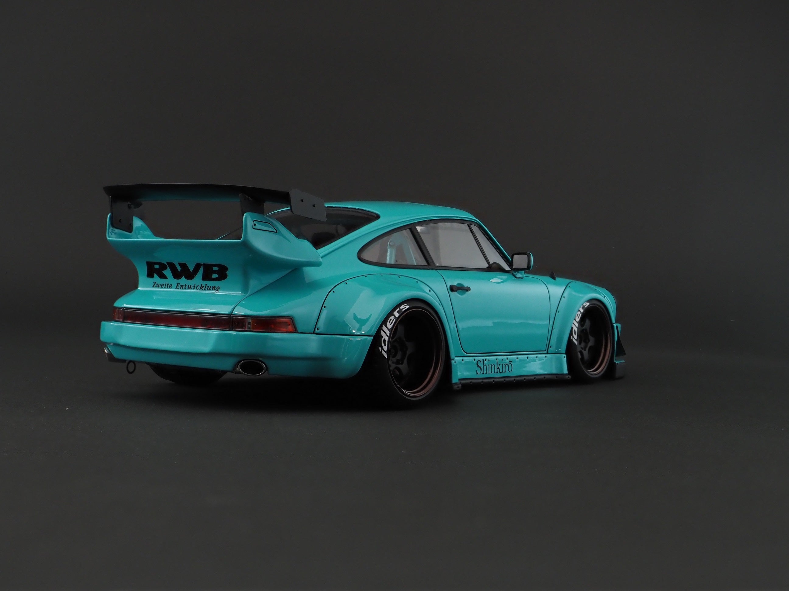 1:18 Scale Porsche 930 RWB Light Blue Diecast Model Car - Premium Collectible for Display, Racing Enthusiasts & Home/Office Decoration