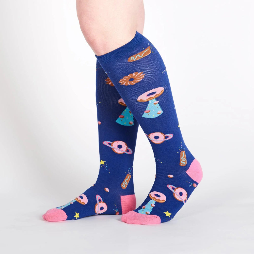 Glazed Galaxy Knee High Socks for Women - Fun Novelty Crew Socks | Perfect for Cosplay, Gift Giving & Everyday Wear