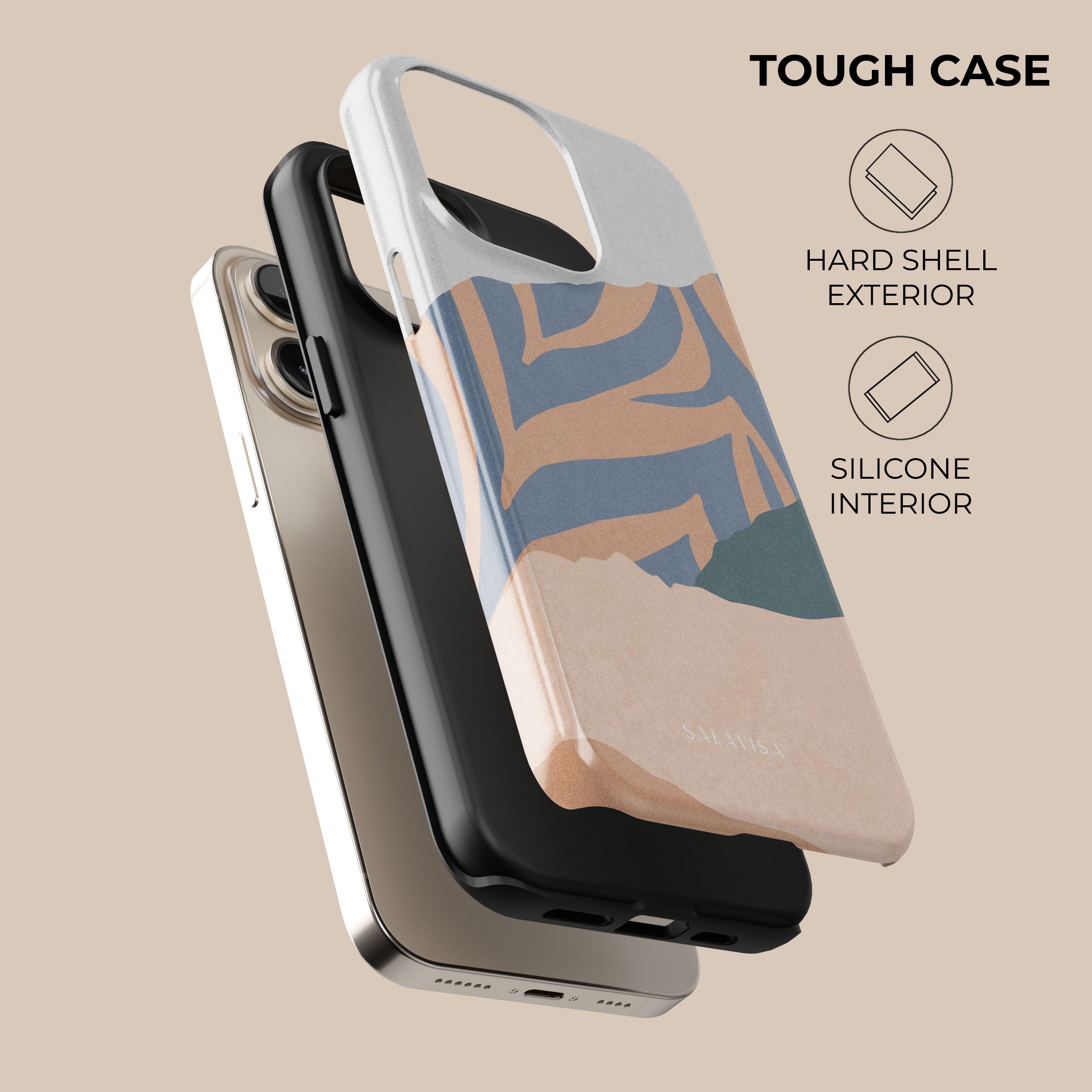 Premium Beige Soft-Touch Phone Case - Slim Protective Cover for iPhone & Android | Perfect for Everyday Use, Travel & Gifting
