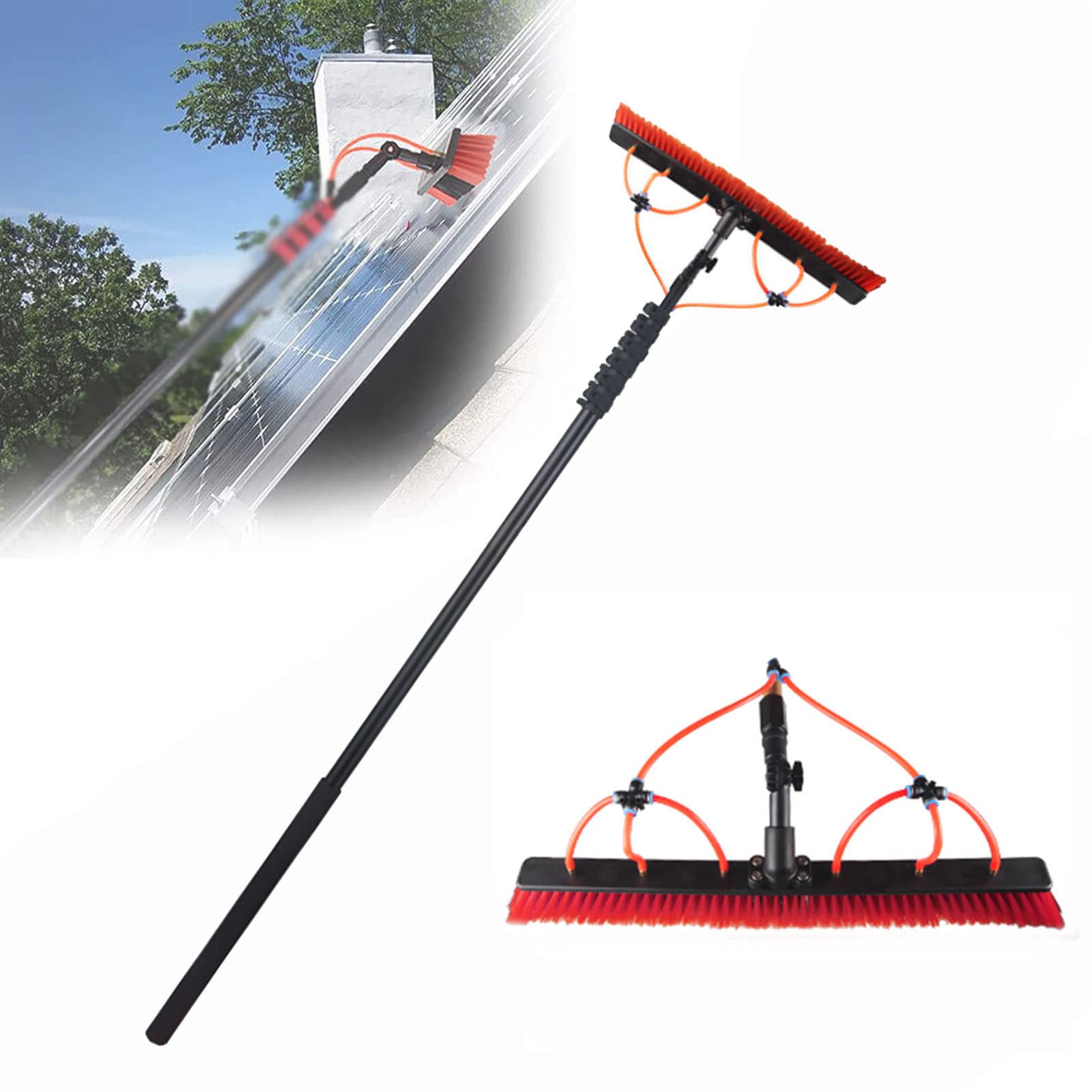 ZOYOTO Telescopic Window Squeegee Cleaner with Bendable Head - 24FT/7.2M Extendable Shower Squeegee for Home & Commercial Use - Perfect for Cleaning Windows, Glass Doors, Shower Walls, and Car Windows