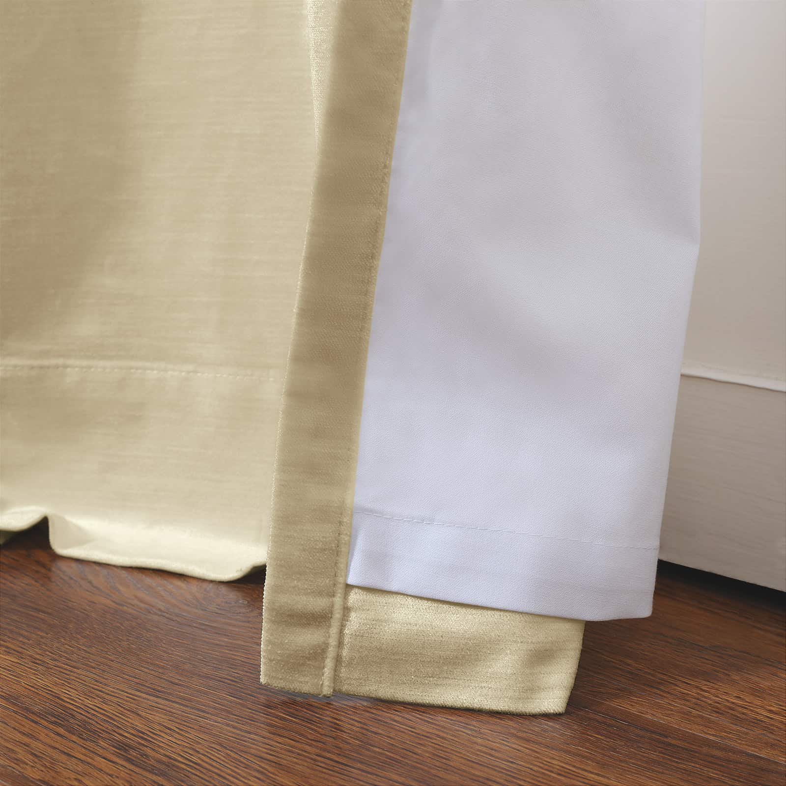 Veda Luster Cotton Velvet Drapery Soft Top - Luxury Window Curtains for Living Room & Bedroom - Blackout Drapes for Home Decor & Light Control