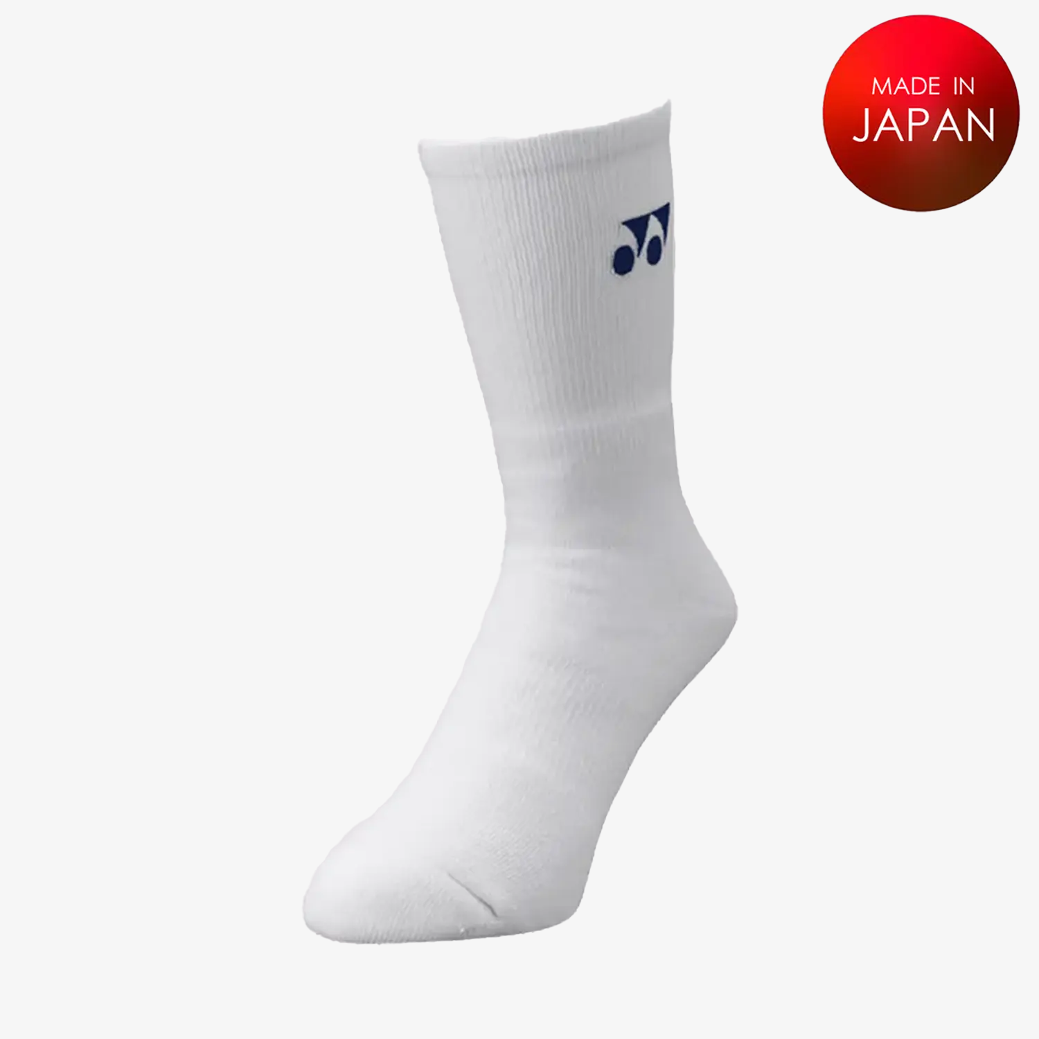 Yonex Men's Performance Sports Socks 19120 - Breathable White Athletic Socks for Running, Tennis & Gym Workouts - Size M