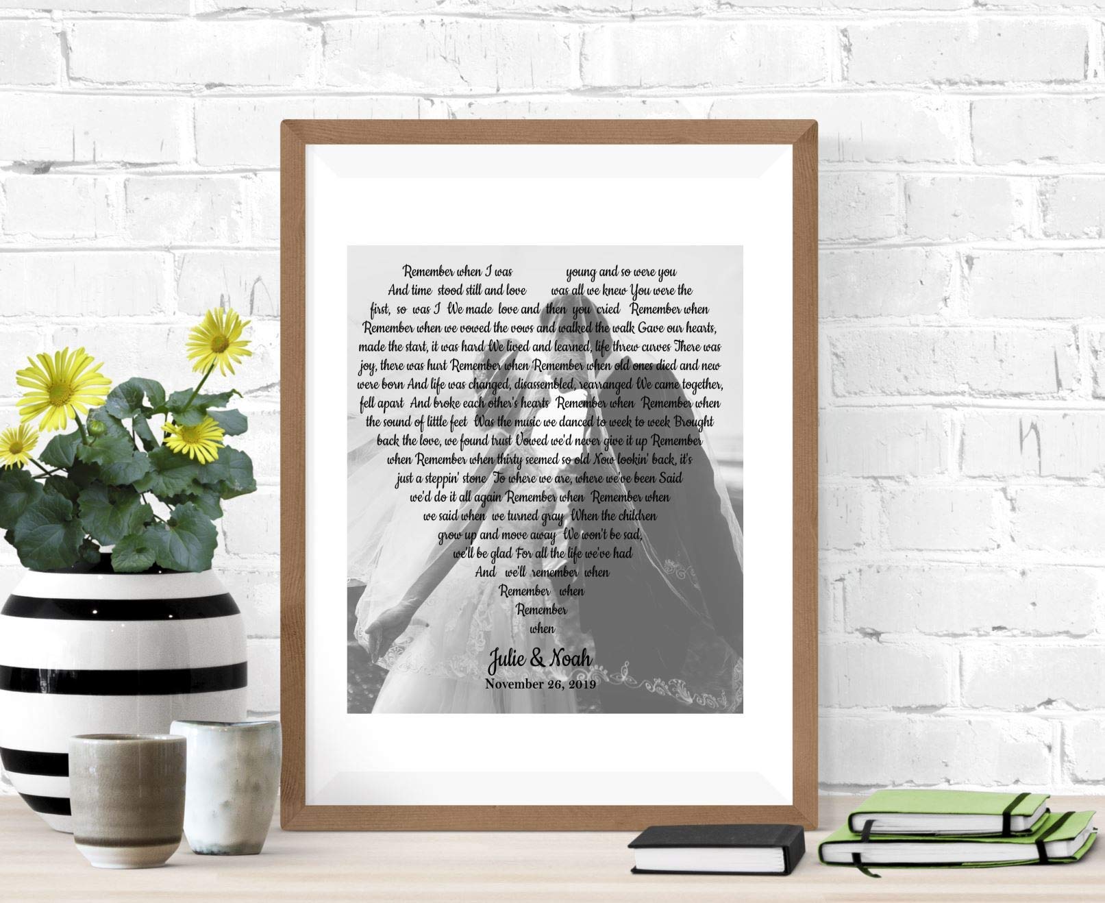 Personalized First Dance Song Lyrics Print - Custom Valentine's Day & 1st Anniversary Gift with Your Photo - High Quality Lustre Paper - Perfect for Wedding Anniversaries, Romantic Home Decor & Couple's Keepsakes
