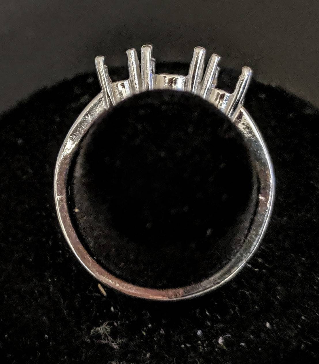 14K Gold or Sterling Silver Three Stone Ring Blank - Size 7, Pre-Notched Shank Setting (163 464, 465, 454/143 464) - Perfect for Jewelry Making, Custom Engagement Rings & DIY Wedding Bands