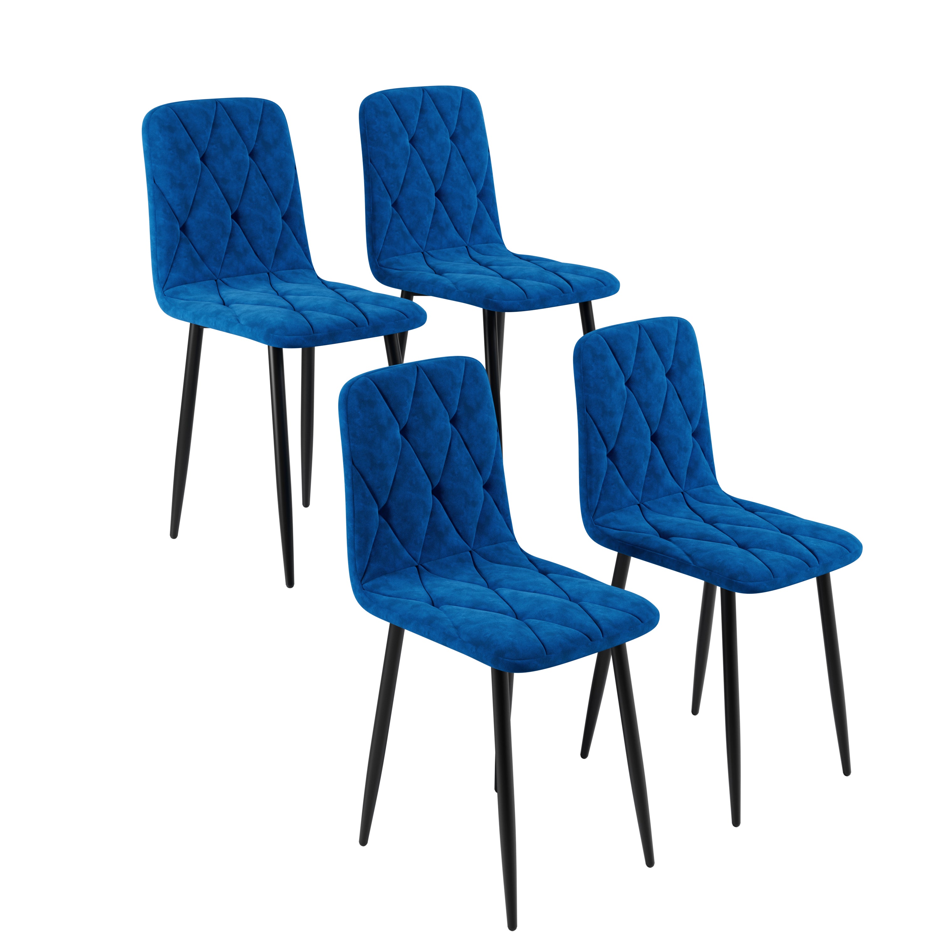 4-Piece Velvet Dining Chairs Set with Cushioned Seats & Sturdy Metal Legs - Modern Kitchen & Dining Room Furniture for Home, Restaurant, or Office Use