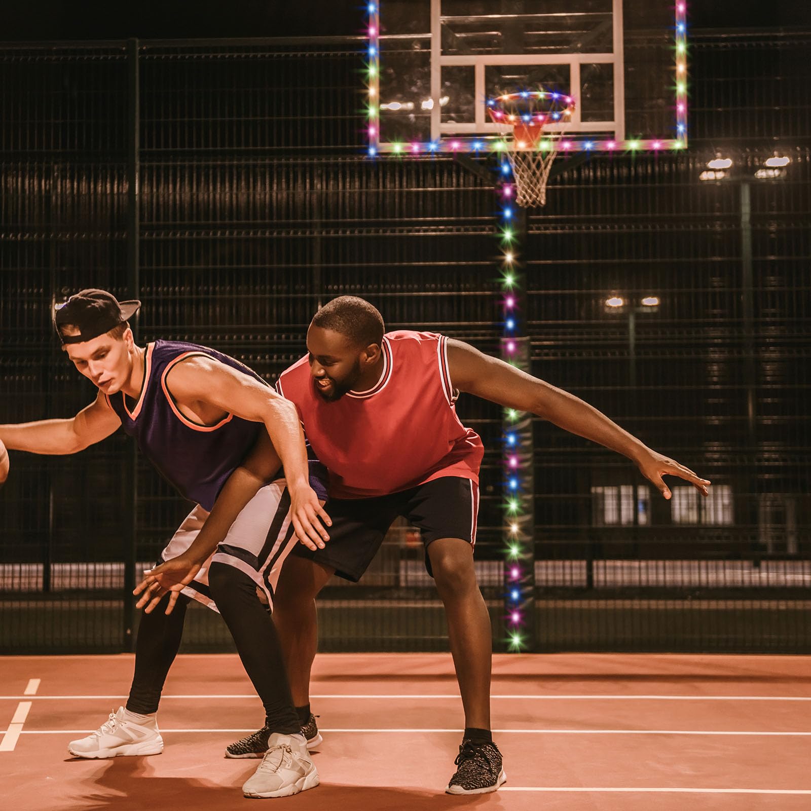 PATIKIL LED Basketball Hoop Light Set with Remote Control - Glow in The Dark Basketball Rim & Backboard Lights for Outdoor Night Games, Backyard Fun, and Luminous Nighttime Practice