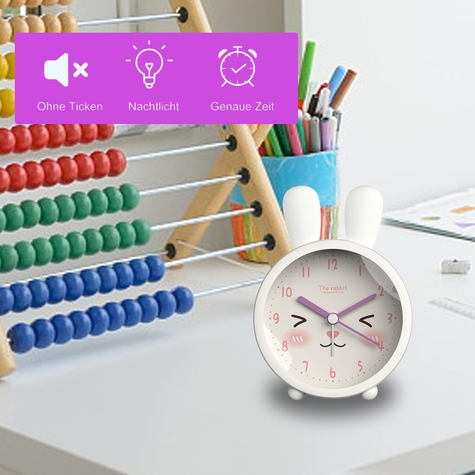 Best LED Alarm Clock with Night Light - Easy Press & Hold Glow Feature for Reading Time in the Dark - Perfect for Bedrooms, Kids Rooms & Travel (White)