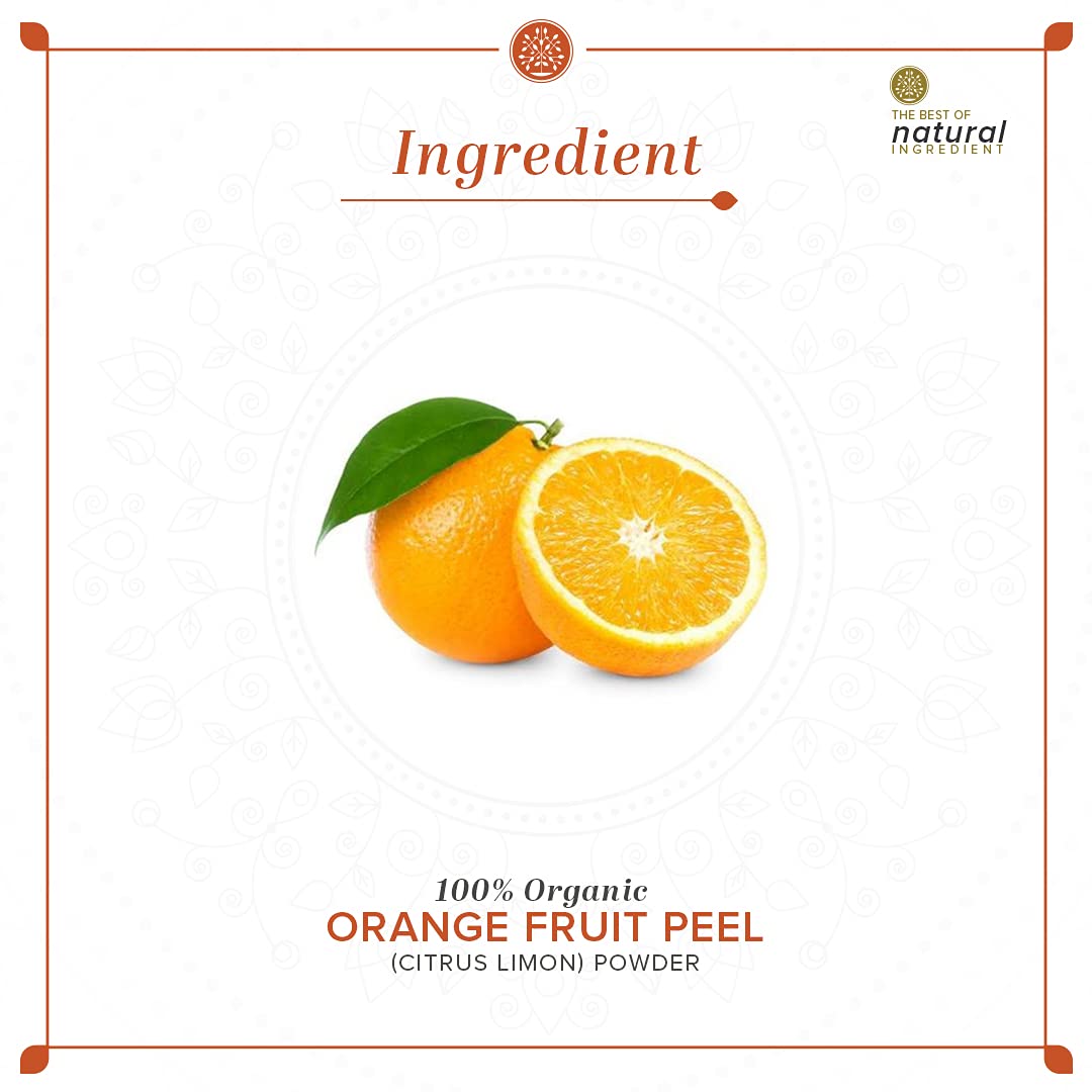 KHADI NATURAL Organic Orange Fruit Peel Powder - Pack of 2 (2x100g) 200g | Exfoliating & Brightening Face Mask | DIY Skincare & Hair Care