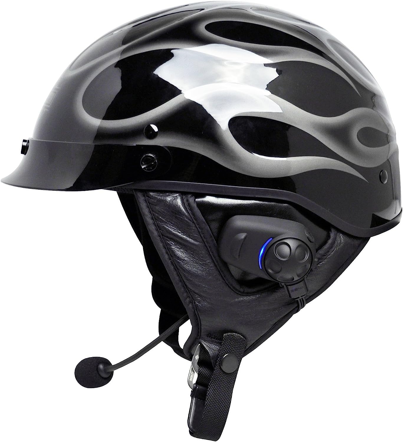 Sena SPH10H-FM-01 Motorcycle Bluetooth Headset with Intercom & FM Radio - Wireless Communication System for Half Helmets - Black - Perfect for Group Rides, Commuting & Hands-Free Calls