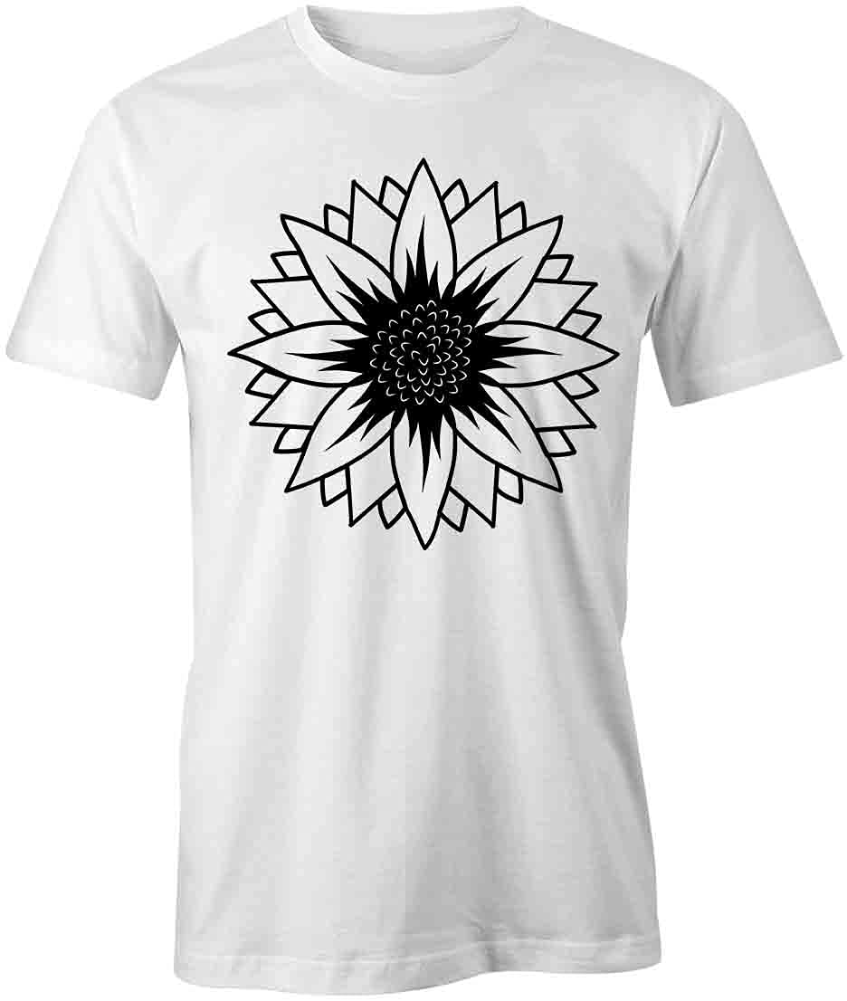 Sunflower Graphic T-Shirt for Women & Men - Soft Cotton White Printed Tee - Casual Summer Outfit, Beach Wear & Festival Fashion