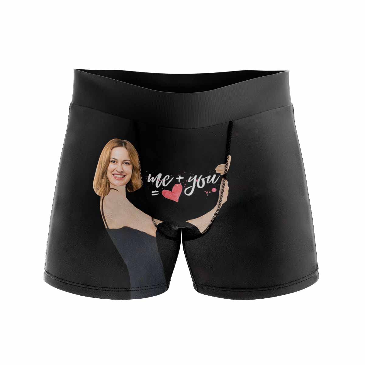Funny Custom Boxer Briefs for Men - Husband Gag Gift with Wife Face Print | Novelty Underwear for Anniversary, Birthday & Valentines Day | Comfortable Cotton Shorts for Couples & Joke Gifts