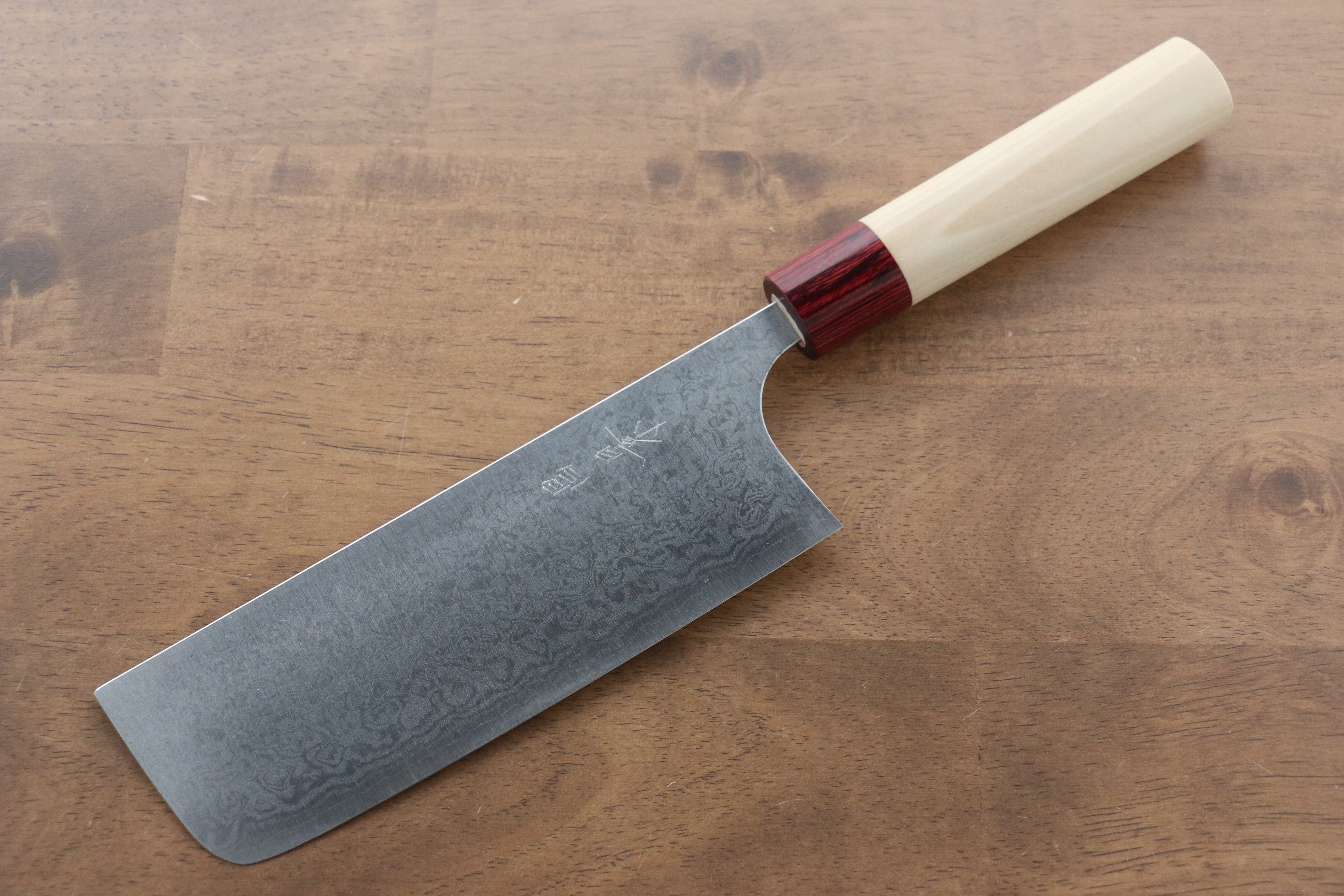Masakage Kiri VG10 Damascus Nakiri Knife 170mm - Japanese Magnolia Wood Handle - Professional Chef Knife for Vegetable Chopping & Slicing