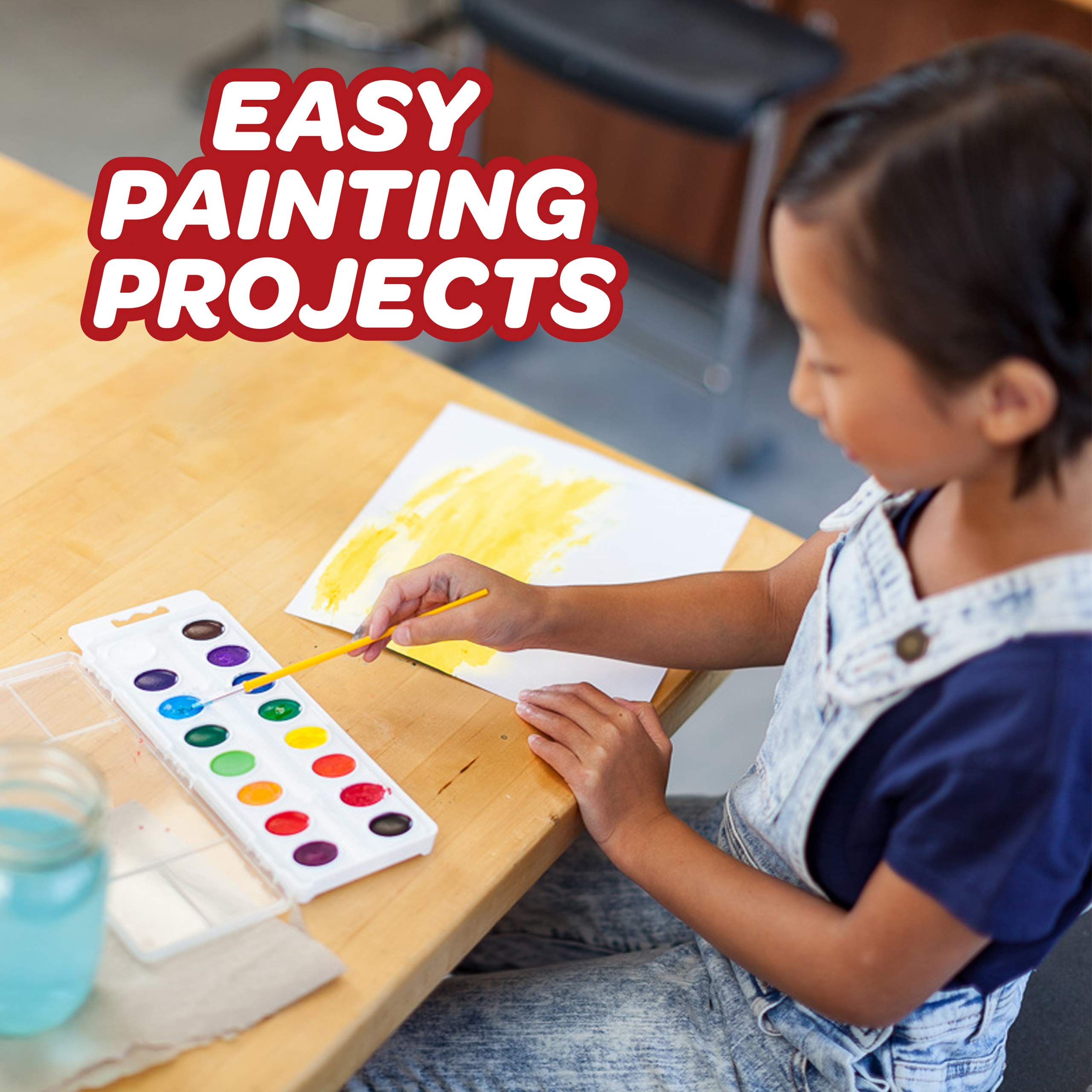 Crayola Watercolor Mixing Set with Taklon Paint Brush - 8 Vibrant Colors for Kids & Artists | Perfect for Classroom, Home Art Projects & DIY Crafts