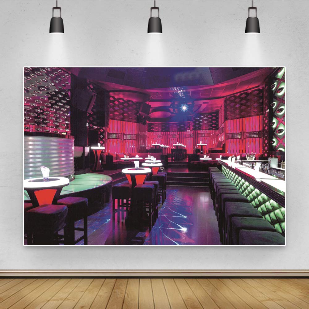 CSFOTO 10x6.5ft Night Club Backdrop - Disco Party Background for Bars, Dance Floors, Ballrooms & Fashion Shows - Perfect for Stripper Pole Photography & Club Events