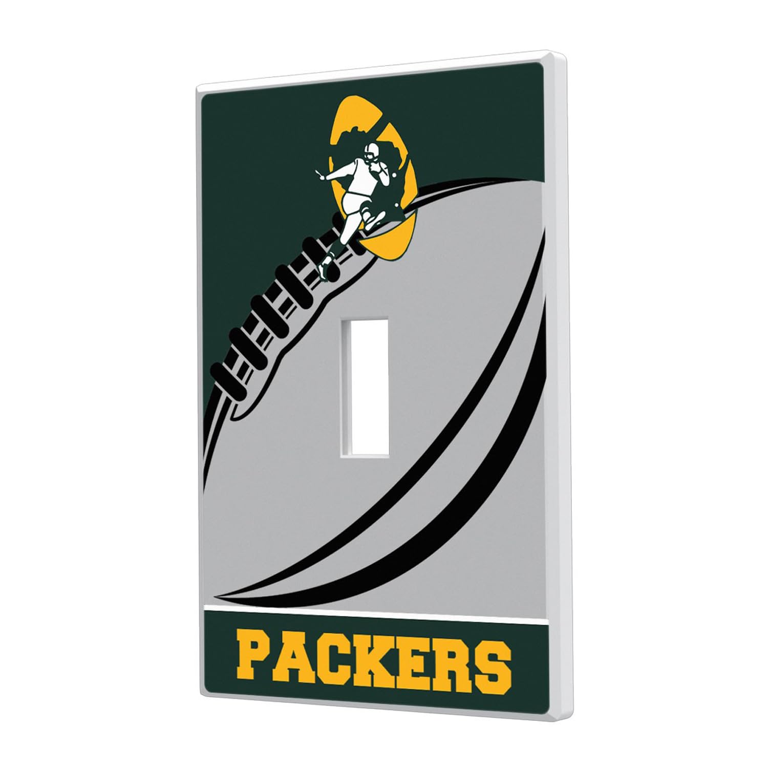 Green Bay Packers NFL Team Logo Single Toggle Light Switch Plate Cover - Perfect for Game Room, Man Cave & Sports Themed Home Decor