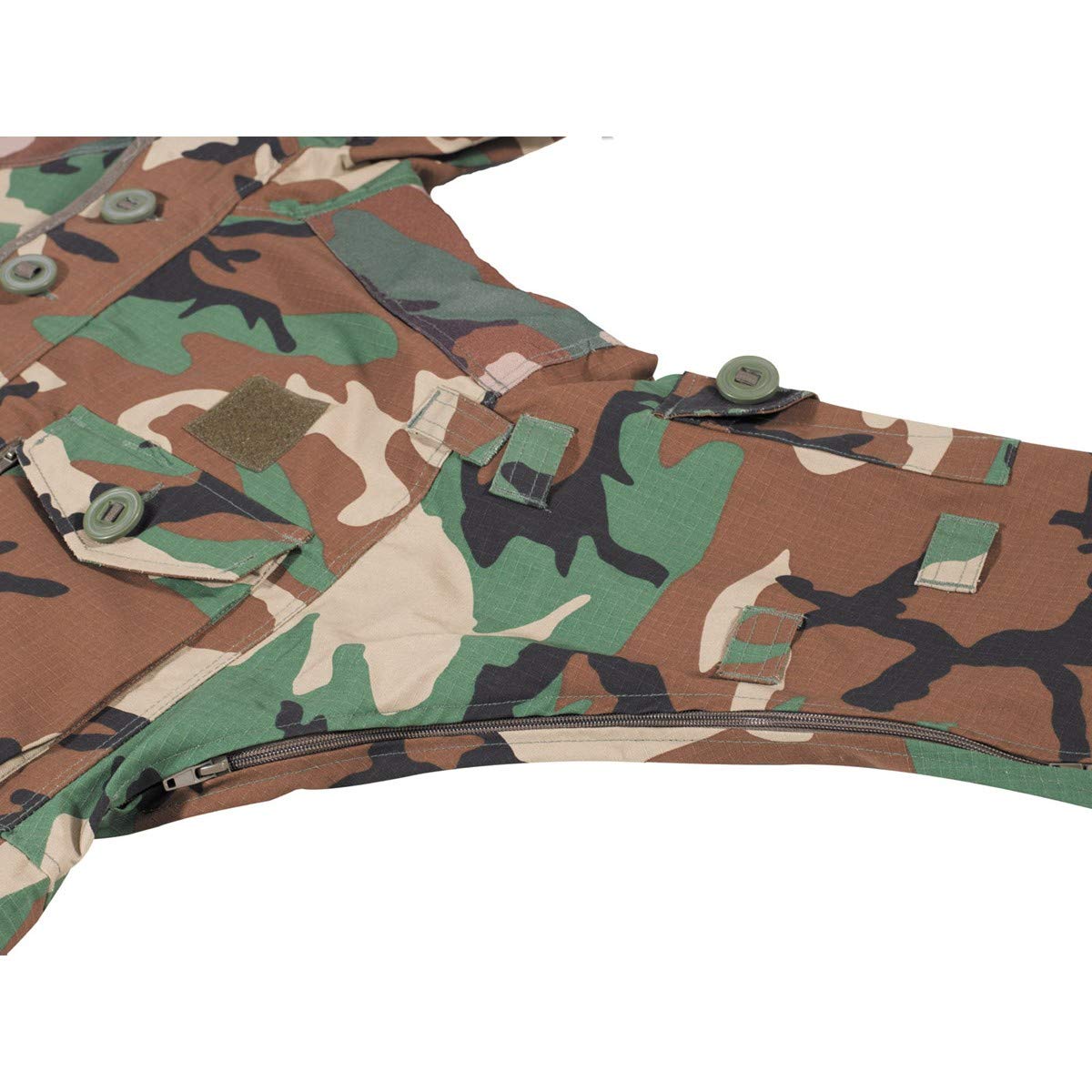 Men's Waterproof Outdoor Jacket - Lightweight Smock Coat for Hiking & Camping - Woodland Camo Design for Hunting & Tactical Use