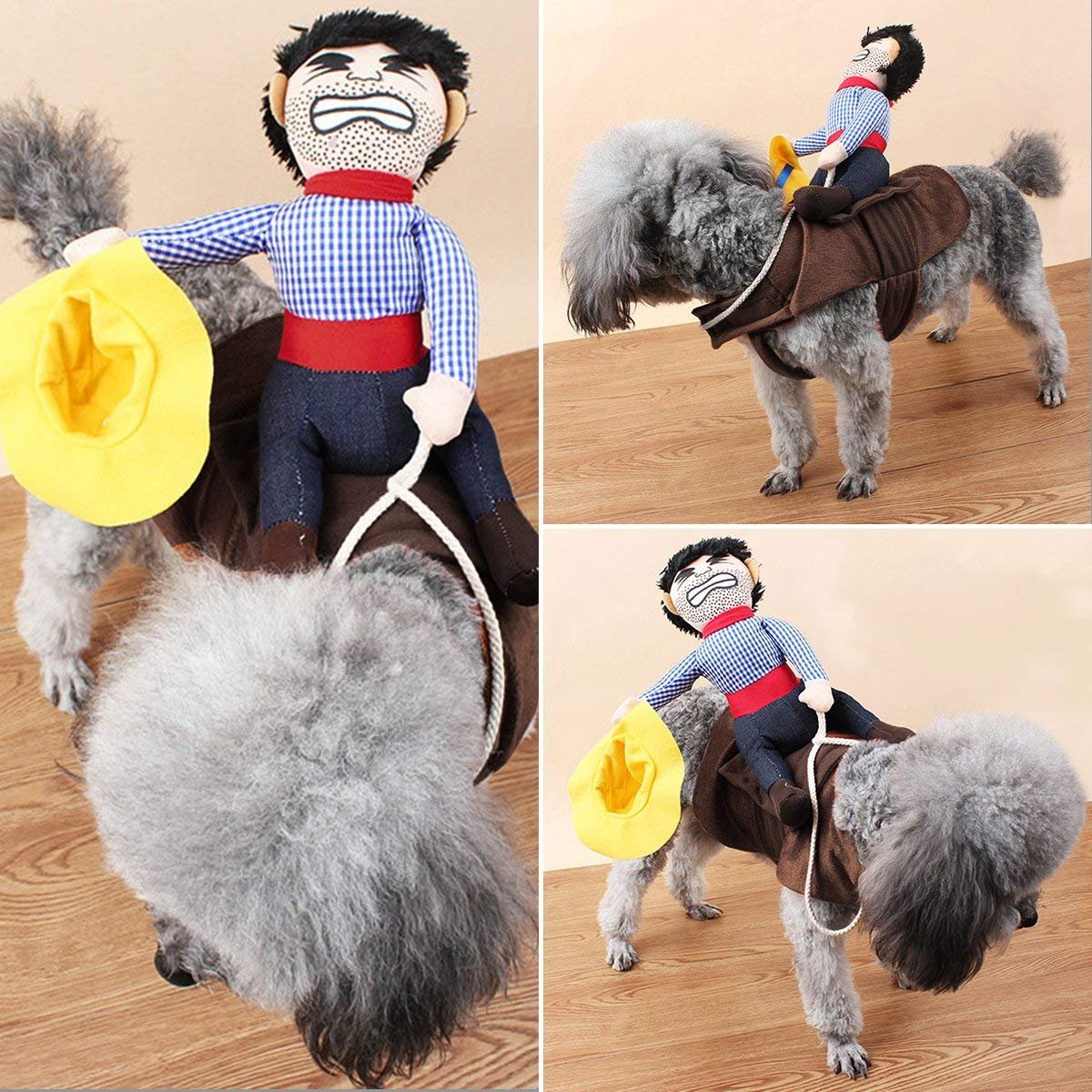 iSmartEn Cowboy Rider Dog Costume - Knight Style Pet Outfit with Hat for Halloween, Christmas & Cosplay (Small) - Perfect for Dress Up Parties & Photo Shoots