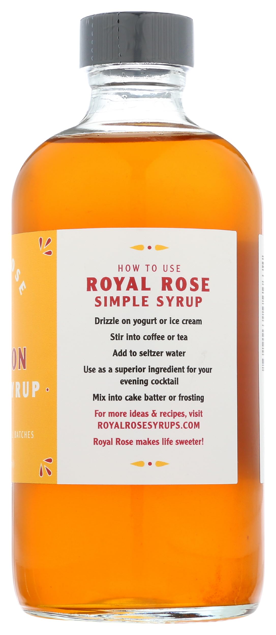 ROYAL ROSE Organic Pure Saffron Syrup - 8 Fl Oz Bottle | Premium Persian Saffron Infusion for Cocktails, Desserts & Tea | Gluten-Free & Vegan