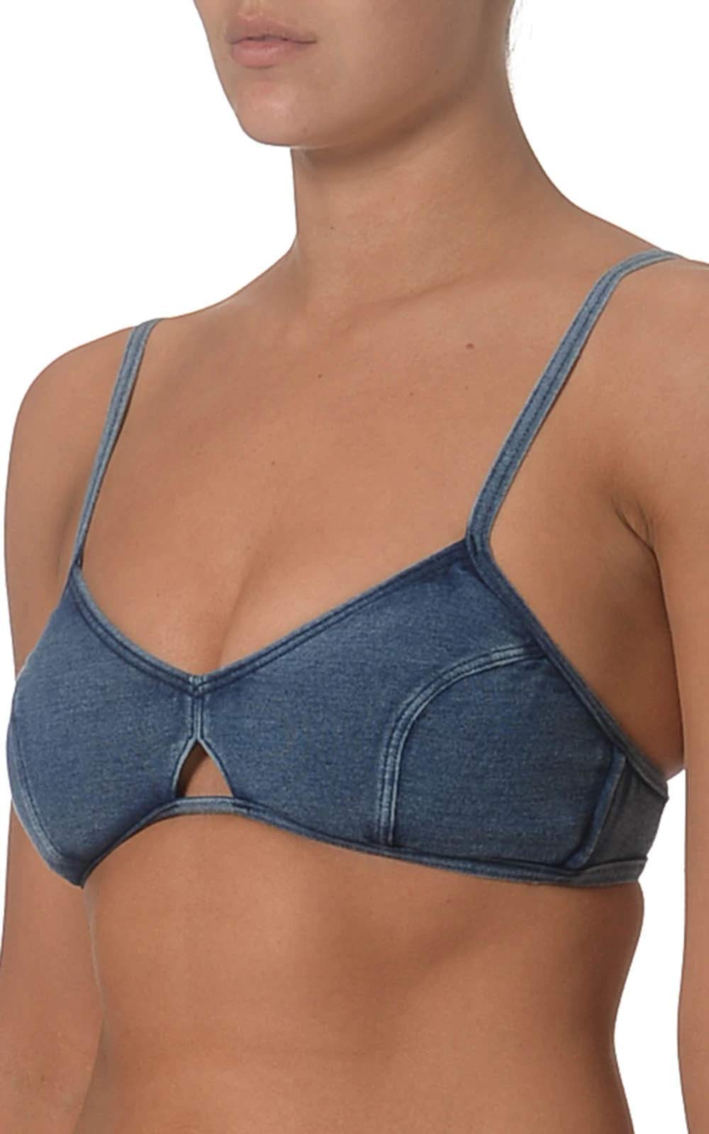 Seafolly Women's Deja Blue Bralette Bikini Top - Comfortable Swimwear for Beach, Pool & Vacation | Perfect for Sunbathing and Water Activities