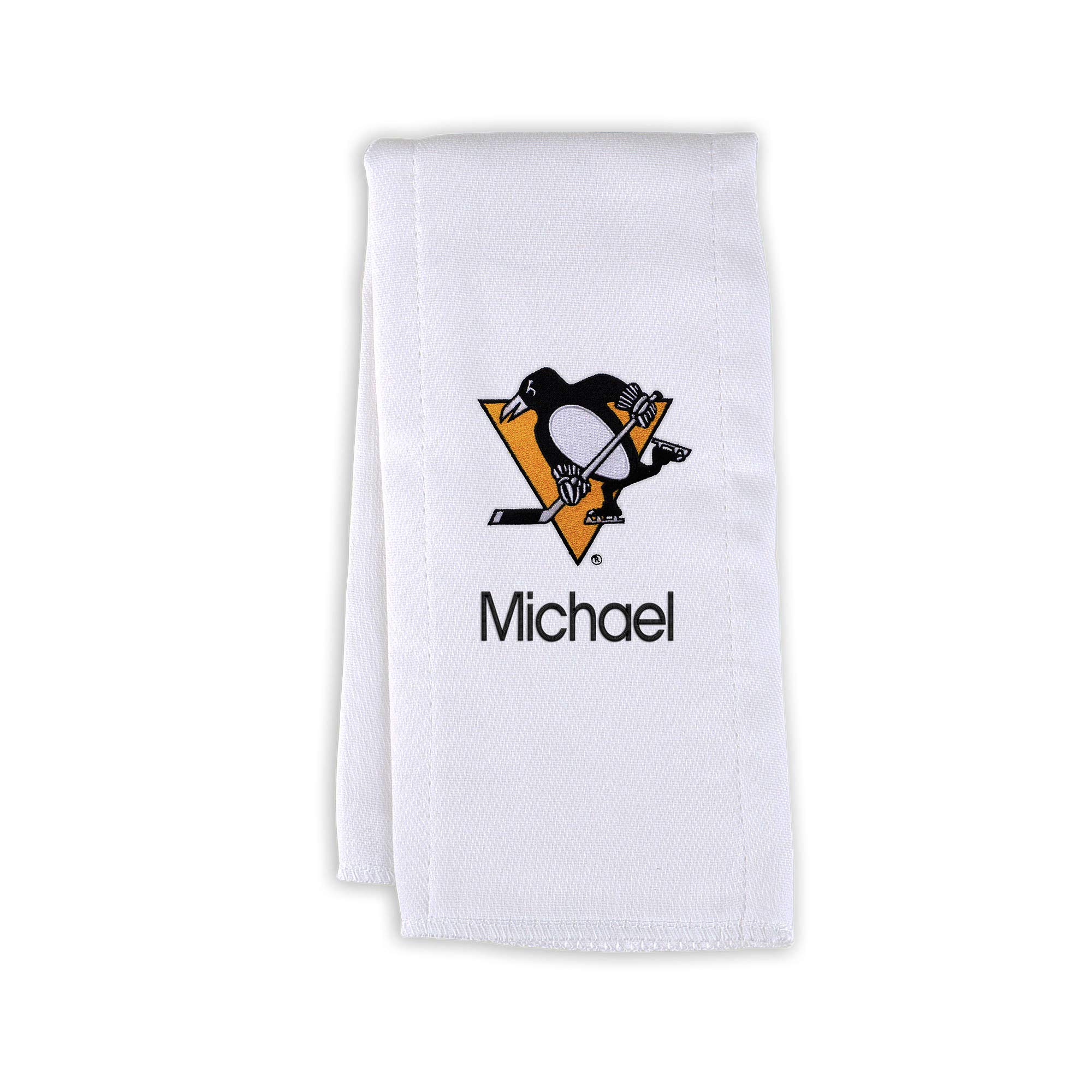 Pittsburgh Penguins Personalized Baby Gift Set - Custom Bibs, Burp Cloths & Hooded Towel (Medium) | Newborn Shower Present & Hockey Fan Essentials