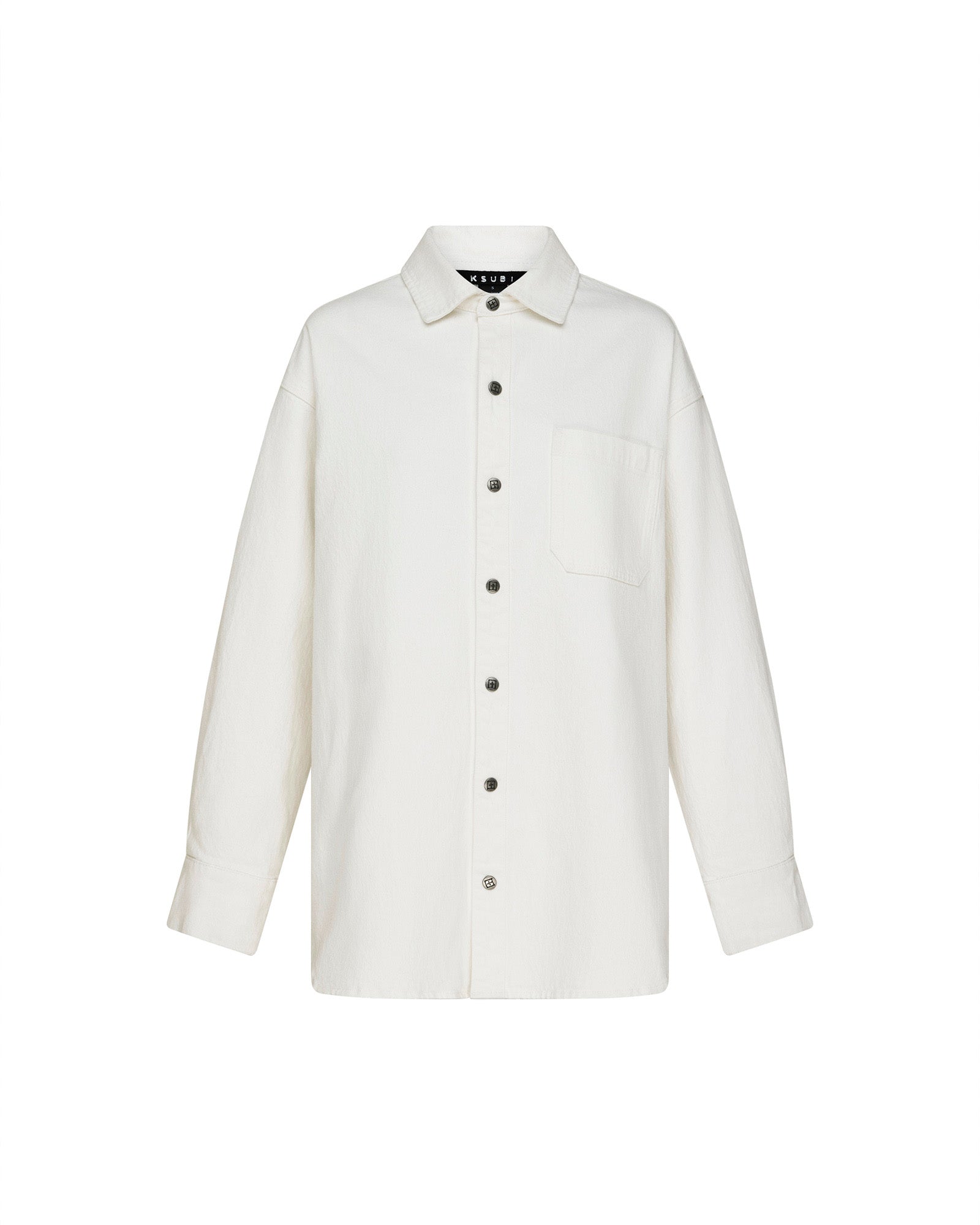 Oversized Long Sleeve Shirt in Ecru - Comfortable Loose Fit Casual Top for Women | Perfect for Layering, Everyday Wear & Street Style Outfits