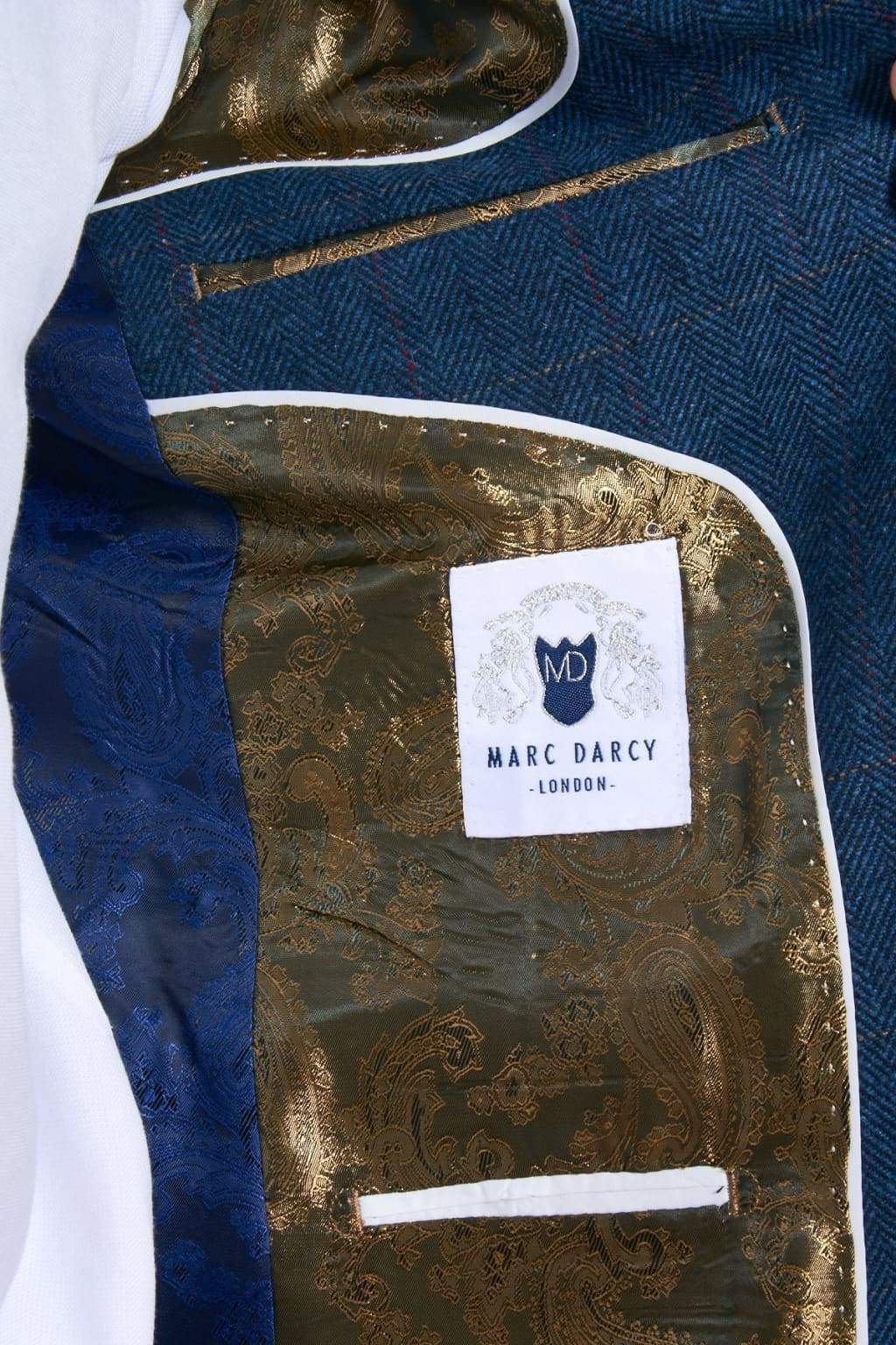 Marc Darcy Dion Blue Tweed 2 Piece Suit for Women - Elegant Office & Wedding Blazer Set - Perfect for Business Formal, Cocktail Parties & Special Occasions