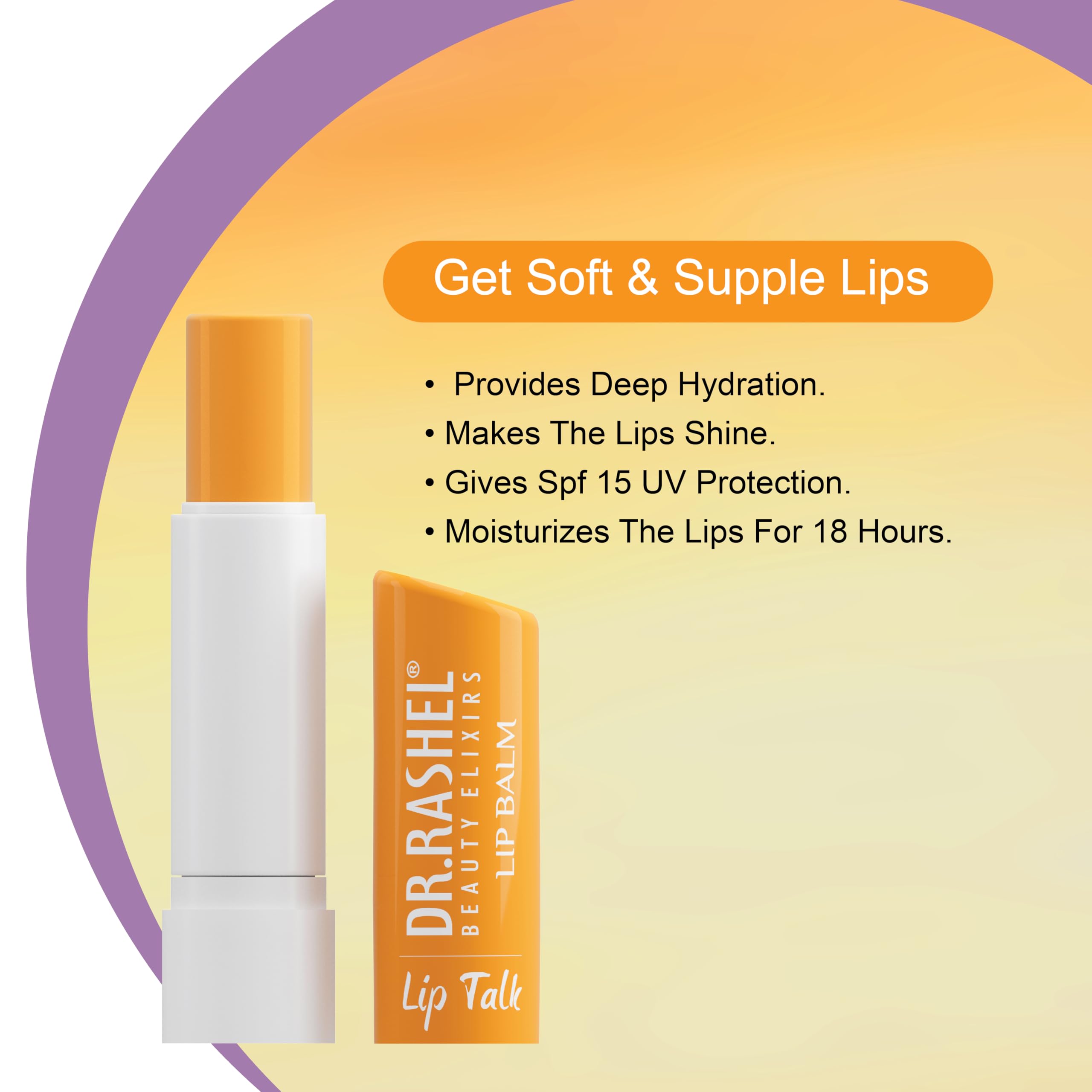 Dr. Rashel Vitamin C & E Enriched Tinted Lip Balm - 4.5g Hydrating Lip Moisturizer with Natural Oils for Dry, Chapped Lips | SPF UV Protection | Perfect for Daily Use, Outdoor Activities & Winter Lip Care