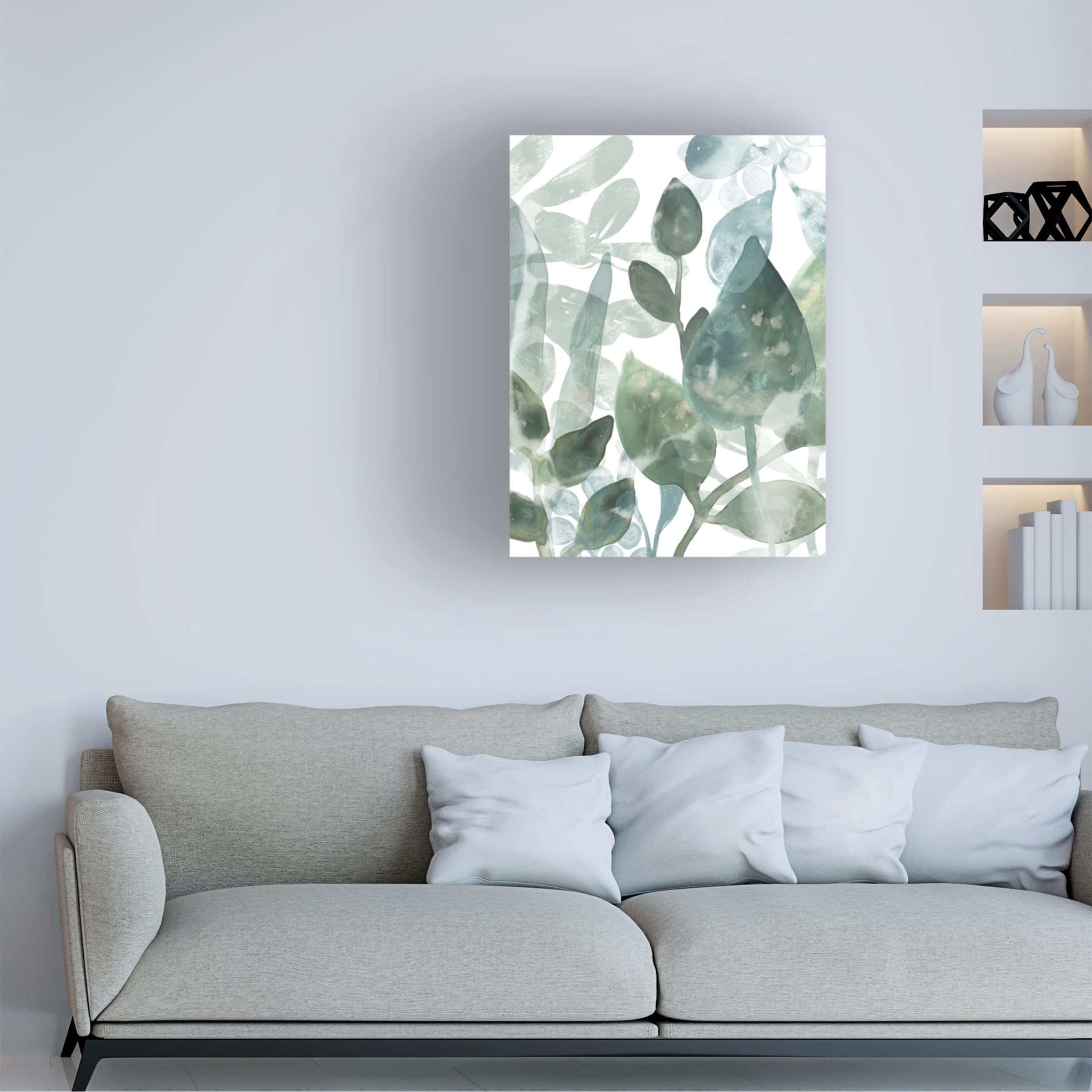 Trademark Fine Art 'Aquatic Leaves I' Canvas Wall Art Print by June Erica Vess - Modern Botanical Decor for Living Room, Bedroom & Office