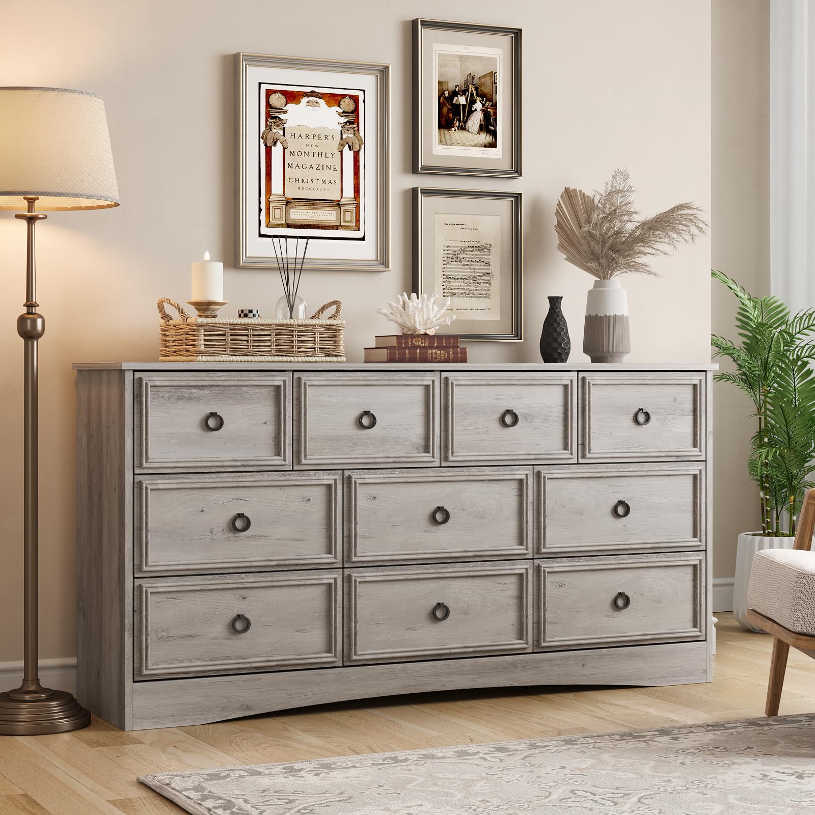 Modern 10-Drawer Dresser for Bedroom - 59.05
