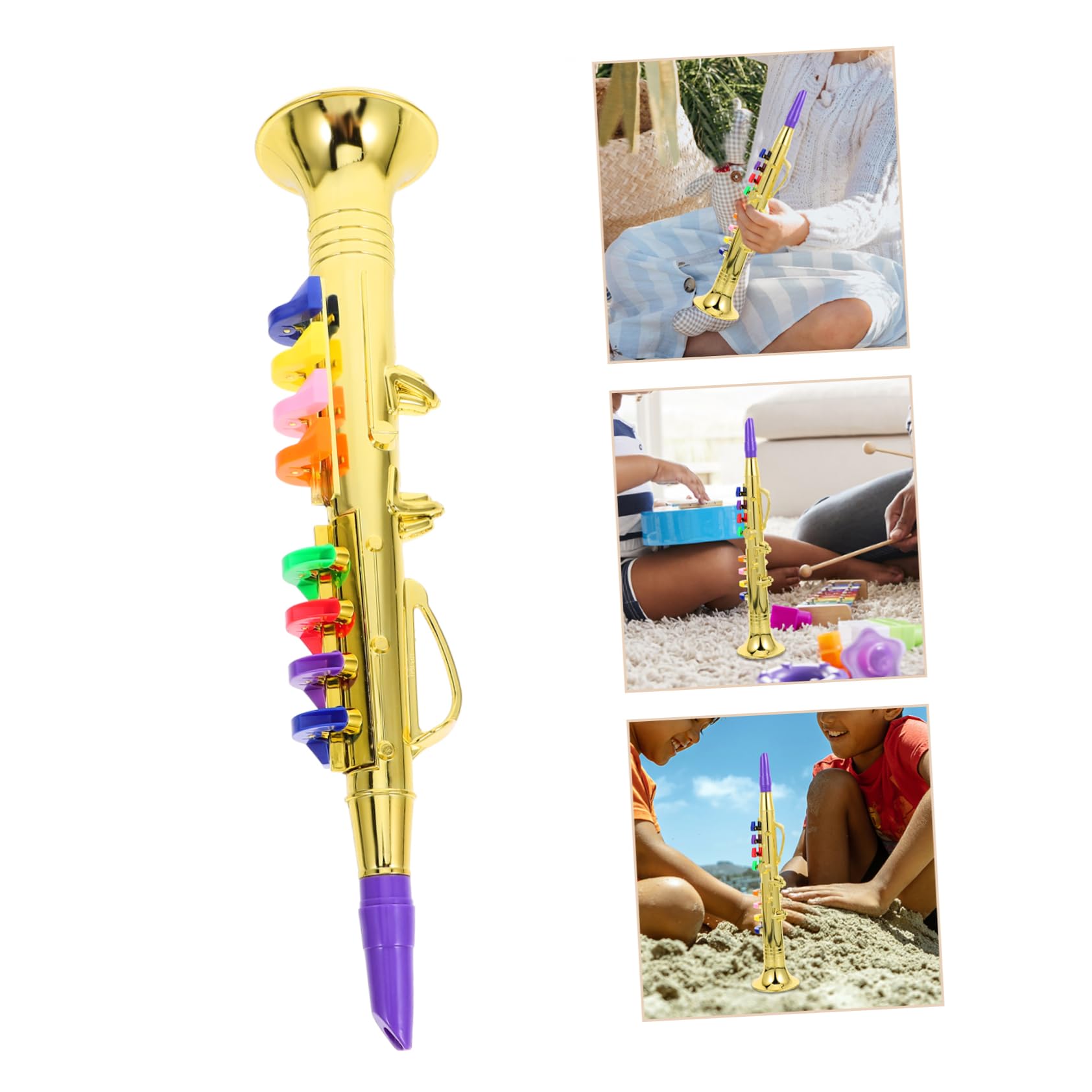 iBasenice 3-Piece Musical Toy Saxophone Set for Kids - Plastic Imitation Saxophone Instrument, Fun Educational Gift for Children | Perfect for Birthday Parties, Music Lessons & Pretend Play