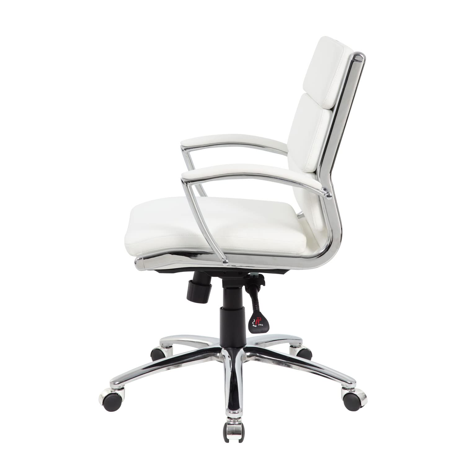 BOSXK Executive Mid Back Office Chair - White Ergonomic Desk Chair for Home & Office Workspace, Comfortable Computer Chair for Long Hours Sitting