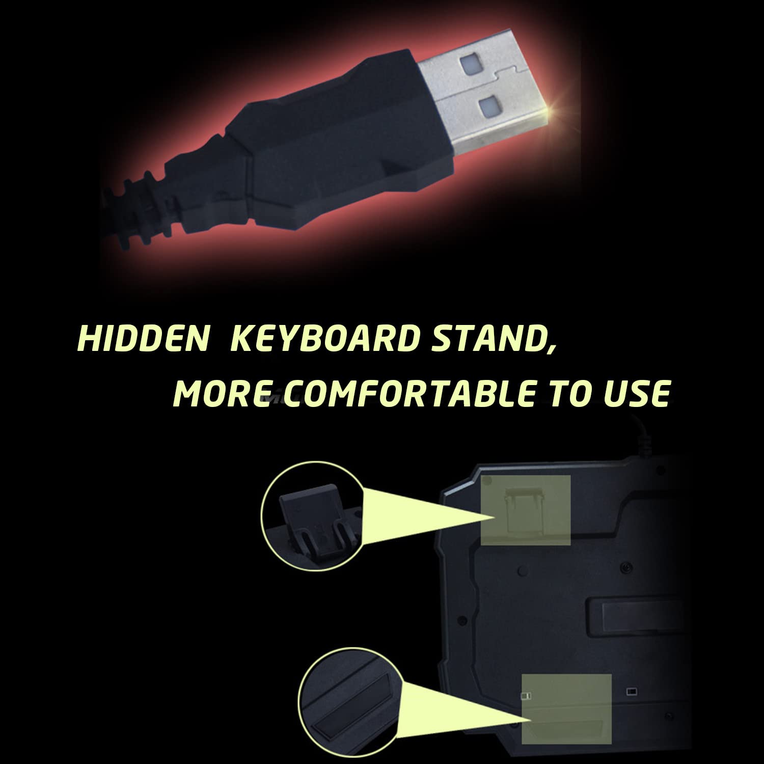 Compoint RGB Gaming Keyboard - USB Wired for PC, PS5, Xbox & MAC - Silent Mechanical with Wrist Rest - Perfect for Esports & Streaming