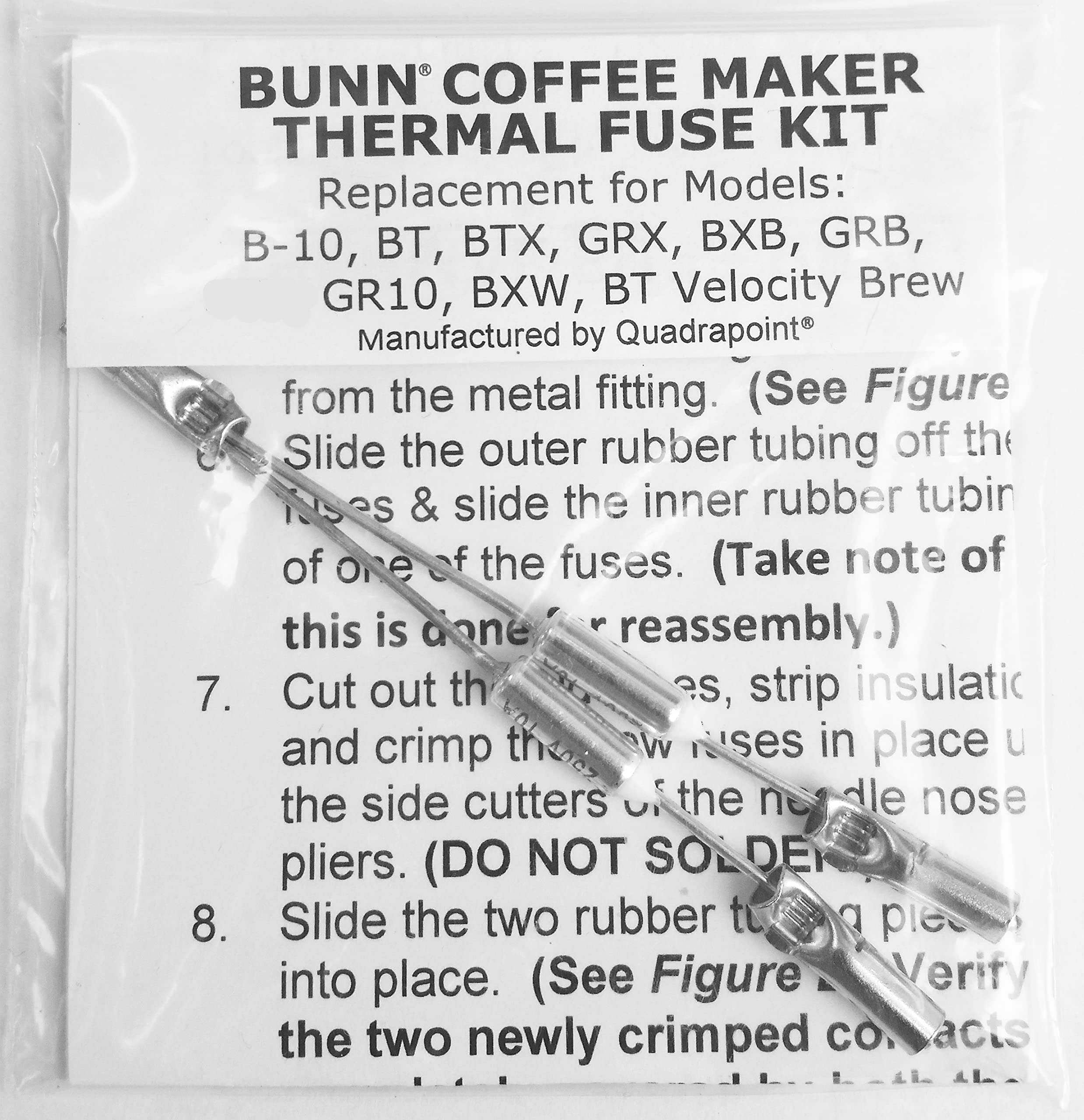 Bunn Coffee Maker Thermal Fuse Harness Replacement - Compatible with B-10, GRX, BXB, BTX, GRB, BR10, BXW & BT Velocity Brew Models - Fix Water Heating Issues - Perfect for Home, Office or Cafe Coffee Machine Repairs