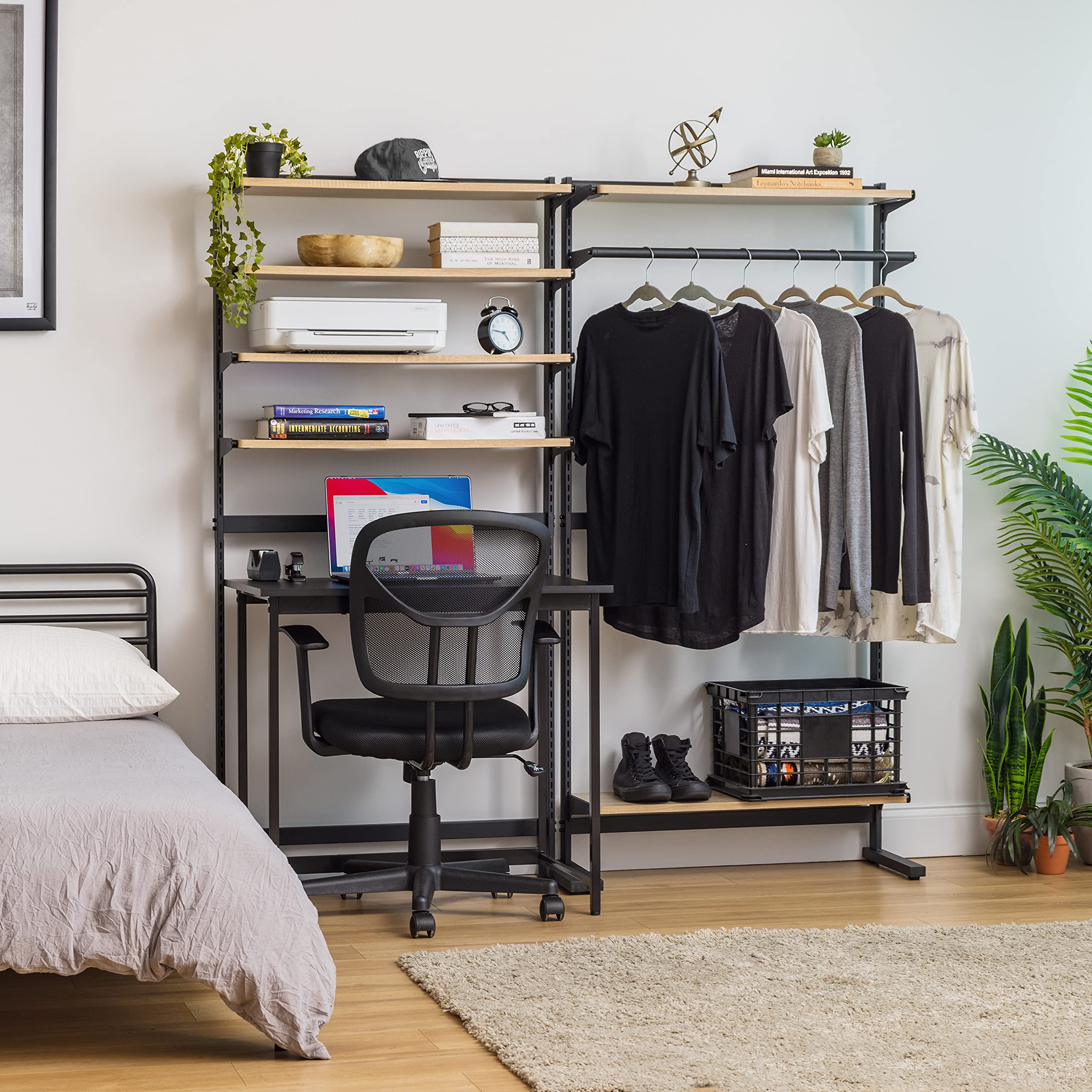 SWR-4 Adjustable Baker's Rack with Storage Shelves - Kitchen Coffee Station Organizer, Small Closet Storage Solution for Home & Office Use