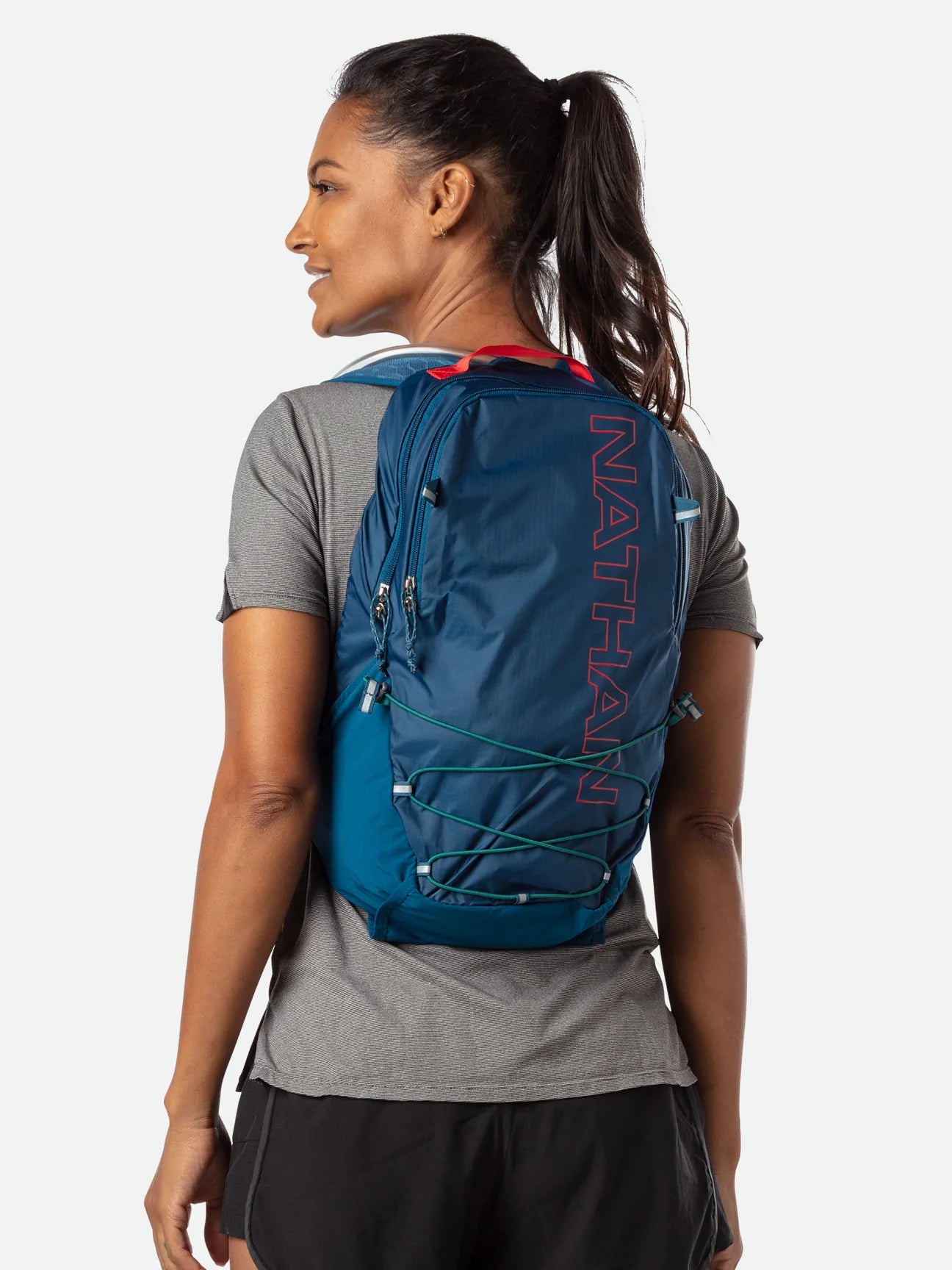 **15L Hydration Backpack for Hiking, Running & Cycling - Lightweight & Durable Crossover Pack (Marine Blue/Hot Red) - Perfect for Outdoor Adventures & Sports**