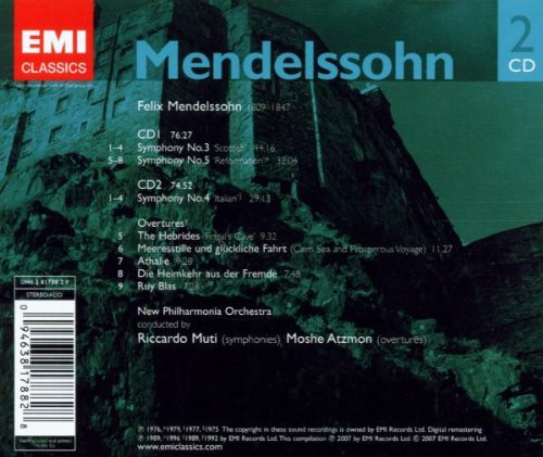 Mendelssohn Symphonies No. 3-5 - Gemini Classical Music CD by Muti | Perfect for Home Listening, Study Music & Classical Music Collectors