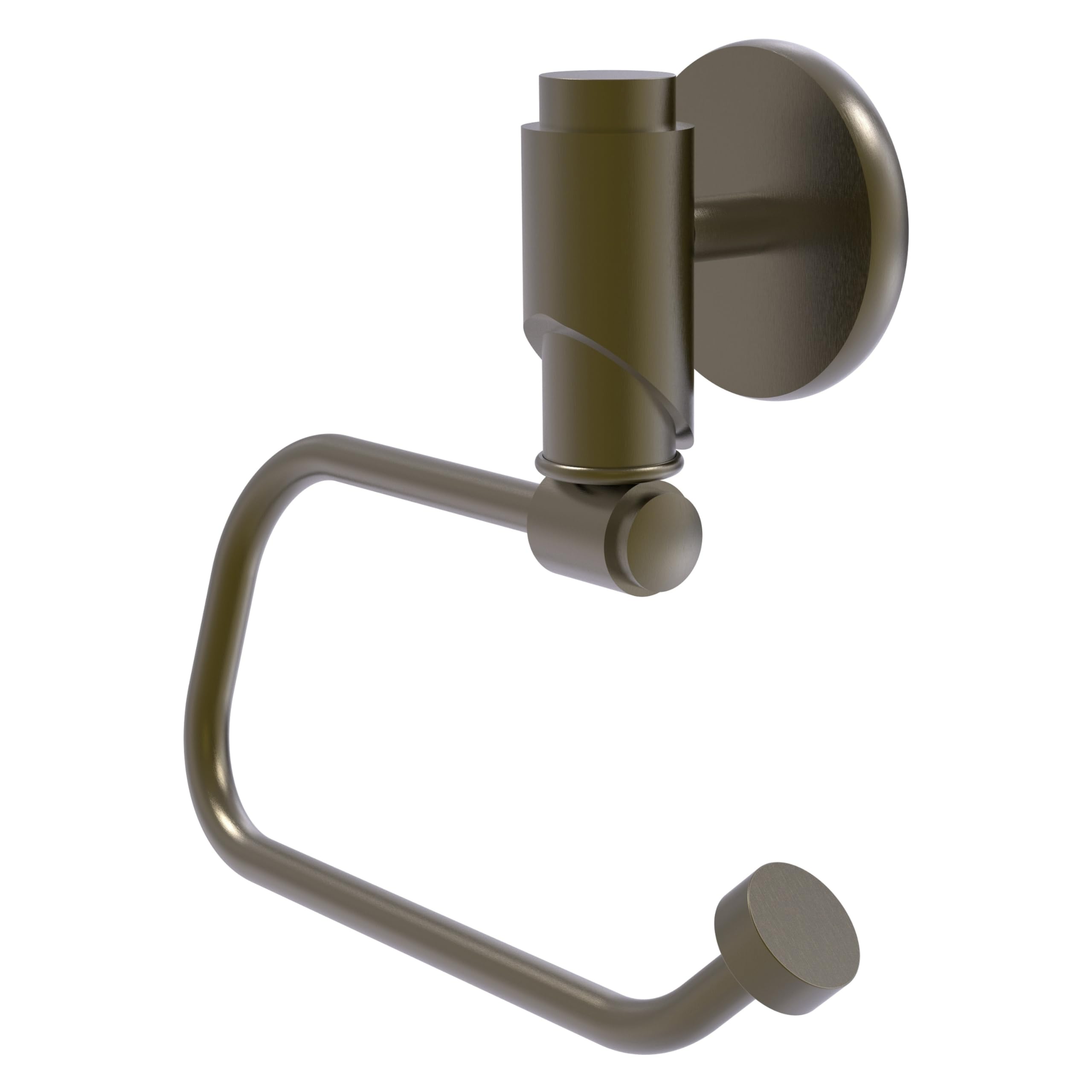 Allied Brass TR-24E-ABR Tribecca Collection European Style Toilet Paper Holder - Antique Brass Finish - Bathroom Tissue Roll Dispenser for Modern & Classic Home Decor