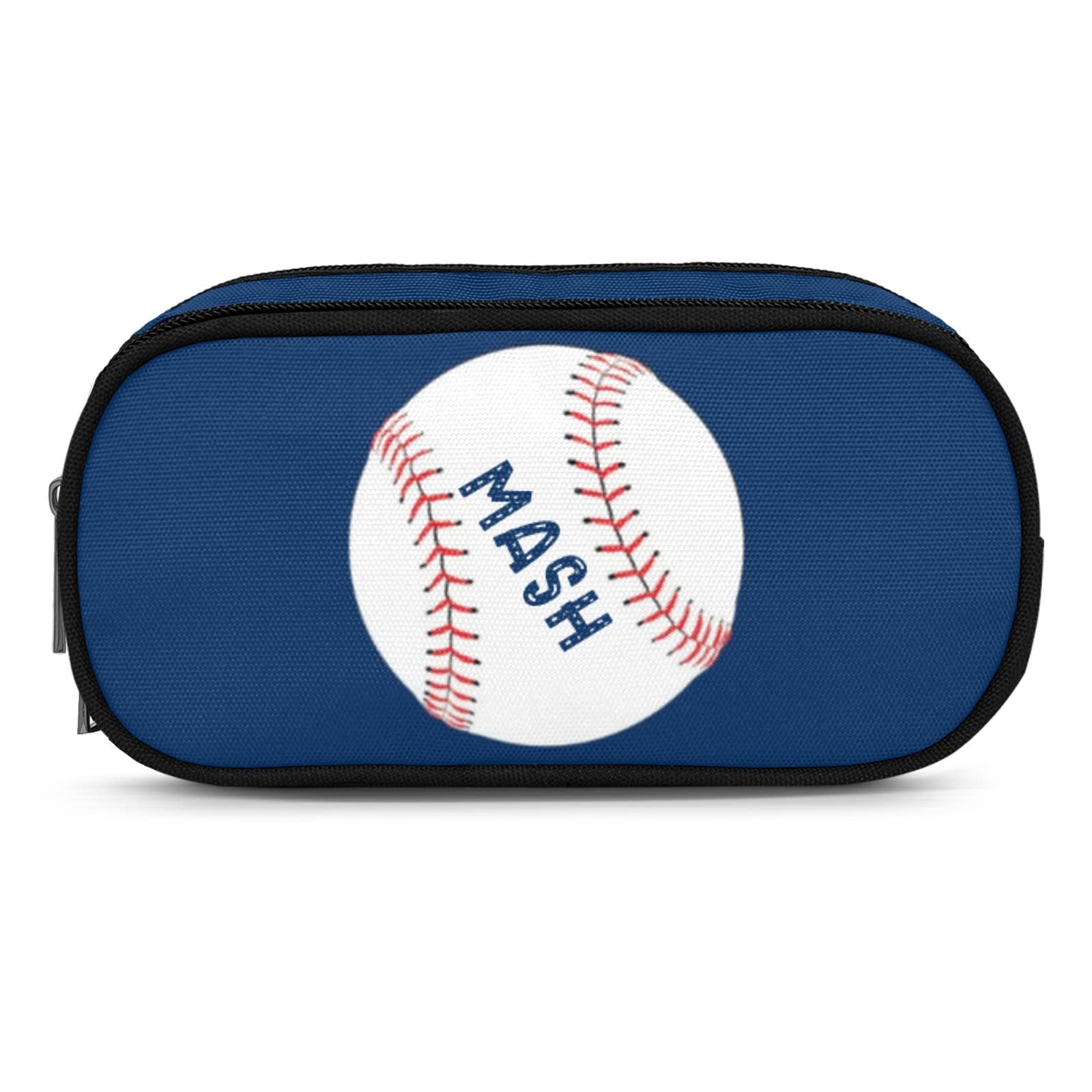 Custom Blue Baseball Pencil Case for Students - School & Office Use