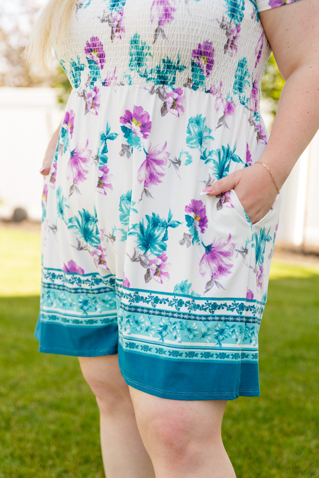 Boho Floral Romper for Women - Summer Casual Jumpsuit with Pockets | Perfect for Beach, Music Festivals & Outdoor Adventures