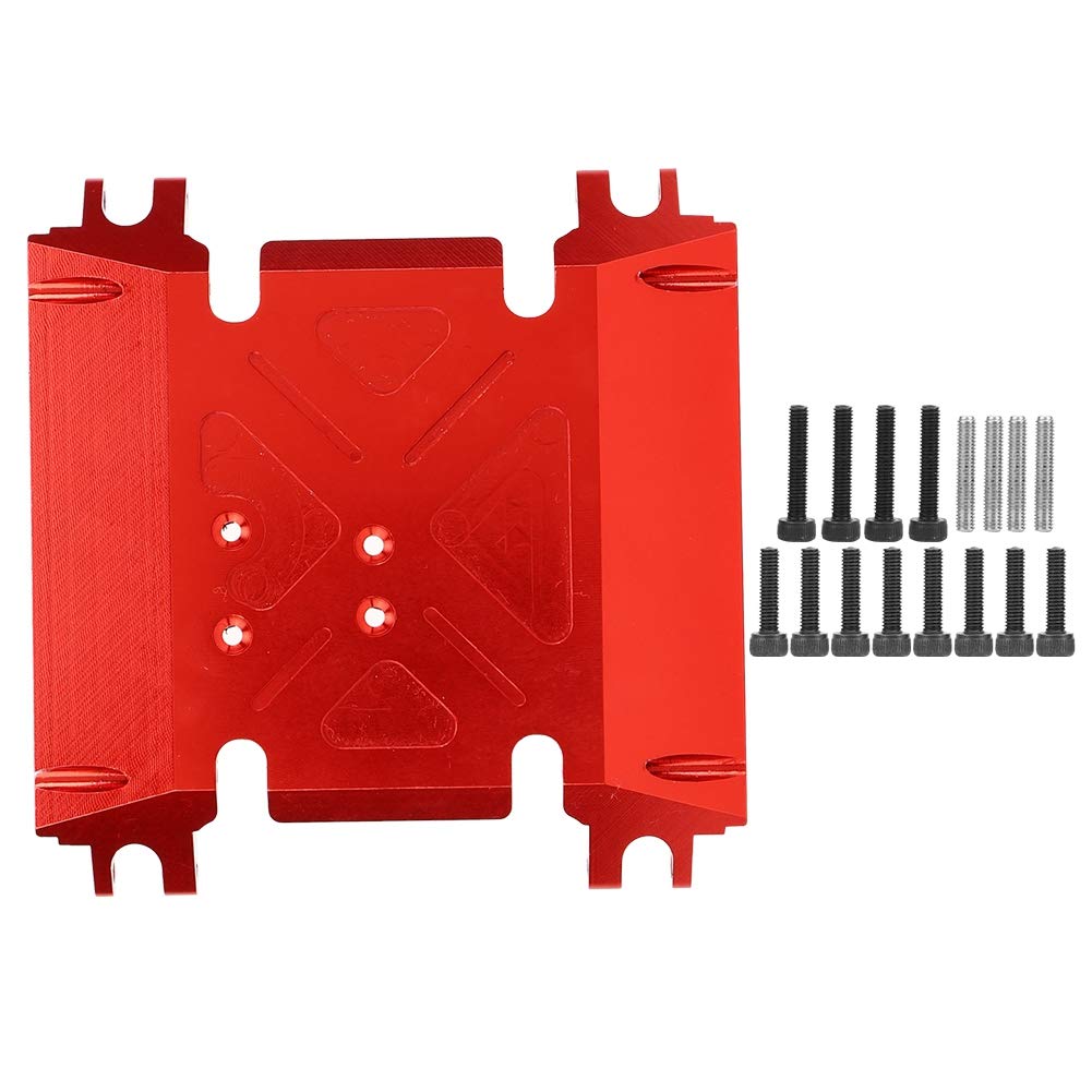 1/10 RC Car Center Mount Skid Plate Spare Parts - Compatible with 90018 & 90048 RC Model Car Kits (Red) - Durable Protection for Off-Road Crawling & Rock Racing Scenes