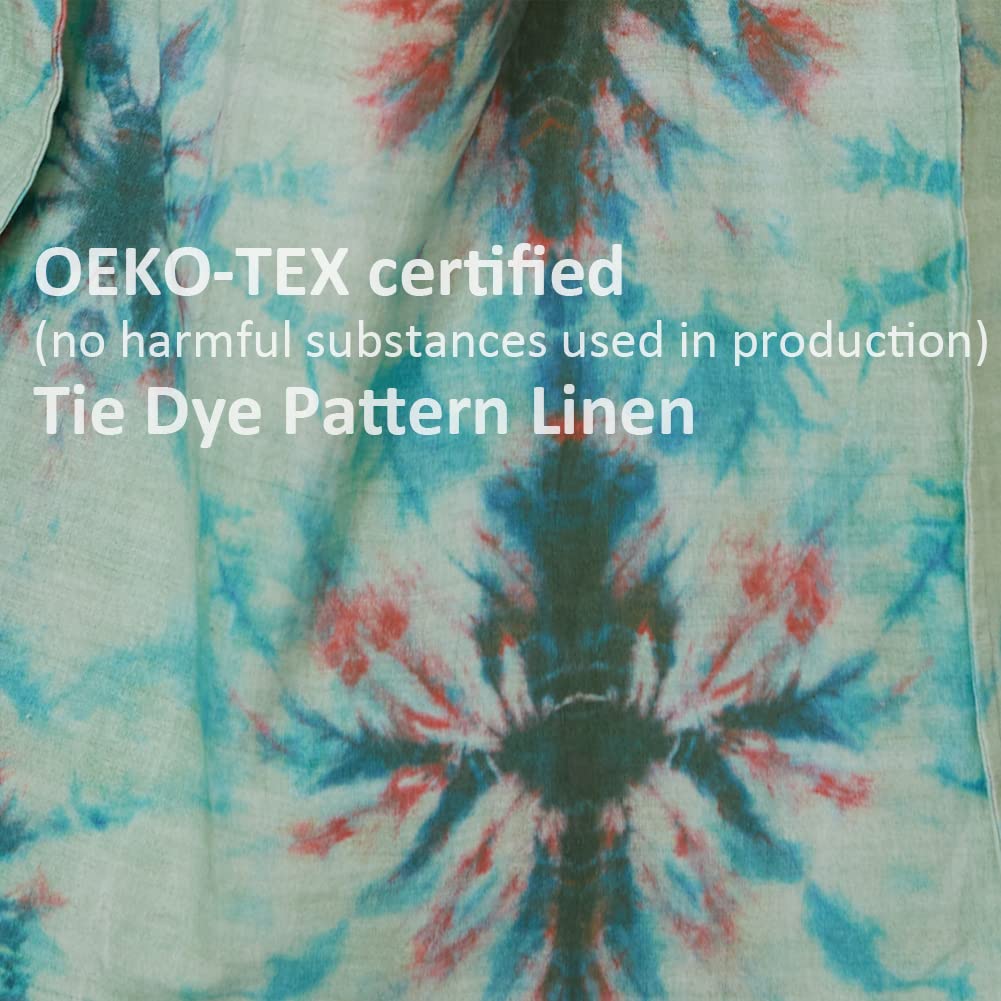 O&ON Handmade Natural Linen Tote Bag - Lightweight & Sturdy Tie-Dye Shoulder Bag for Women | Eco-Friendly Beach Tote, Shopping Bag & Everyday Carry | Perfect for Groceries, Travel & Farmers Market