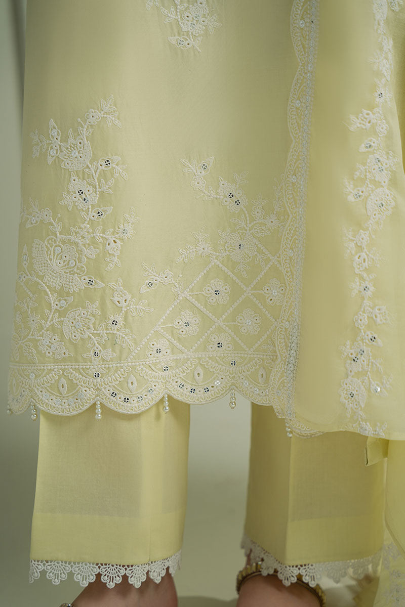MISTY HAZE 3PC Embroidered Lawn Suit for Women - Floral Design Summer Outfit - Perfect for Weddings, Parties & Casual Wear