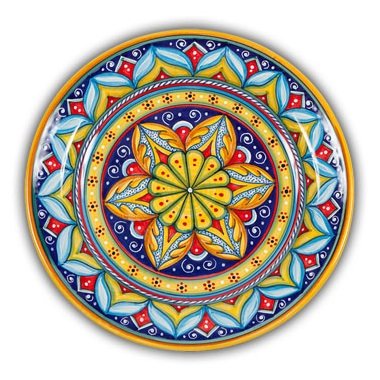 Hand Painted Italian Ceramic Geometrico Charger Plate - Handmade in Deruta, Italy | Elegant Dinnerware for Weddings, Holidays & Fine Dining Decor