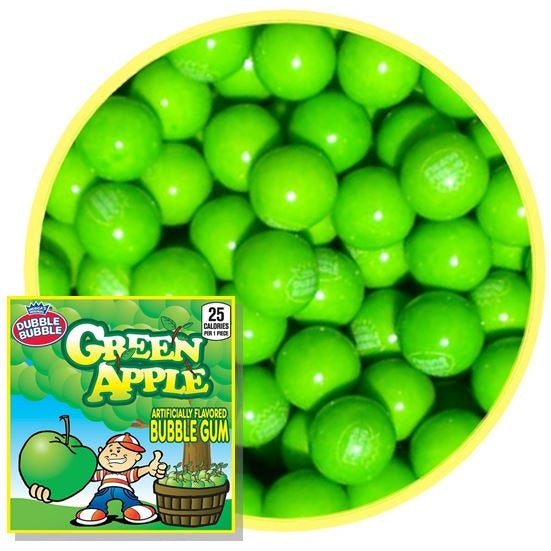 Dubble Bubble Green Apple Gumballs - 1080 Count Bulk Pack (0.92 oz Each) | Fun Party Favors, Candy Buffet & Vending Machine Supplies