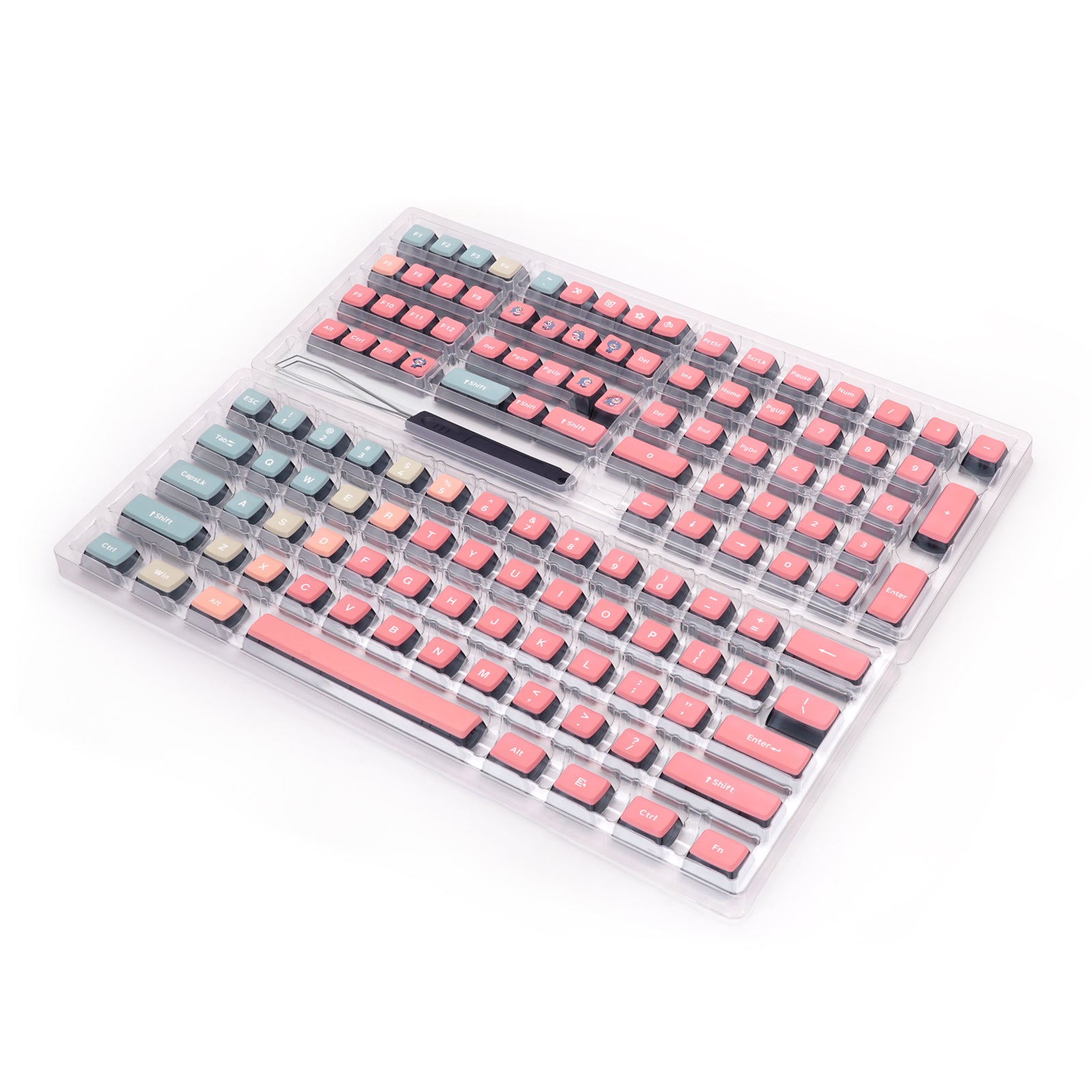 YUNZII 129-Key Gradient Pink Keycap Set - PBT Double-Shot Keycaps for Mechanical Keyboards, Perfect for Gaming, Typing & Custom Builds