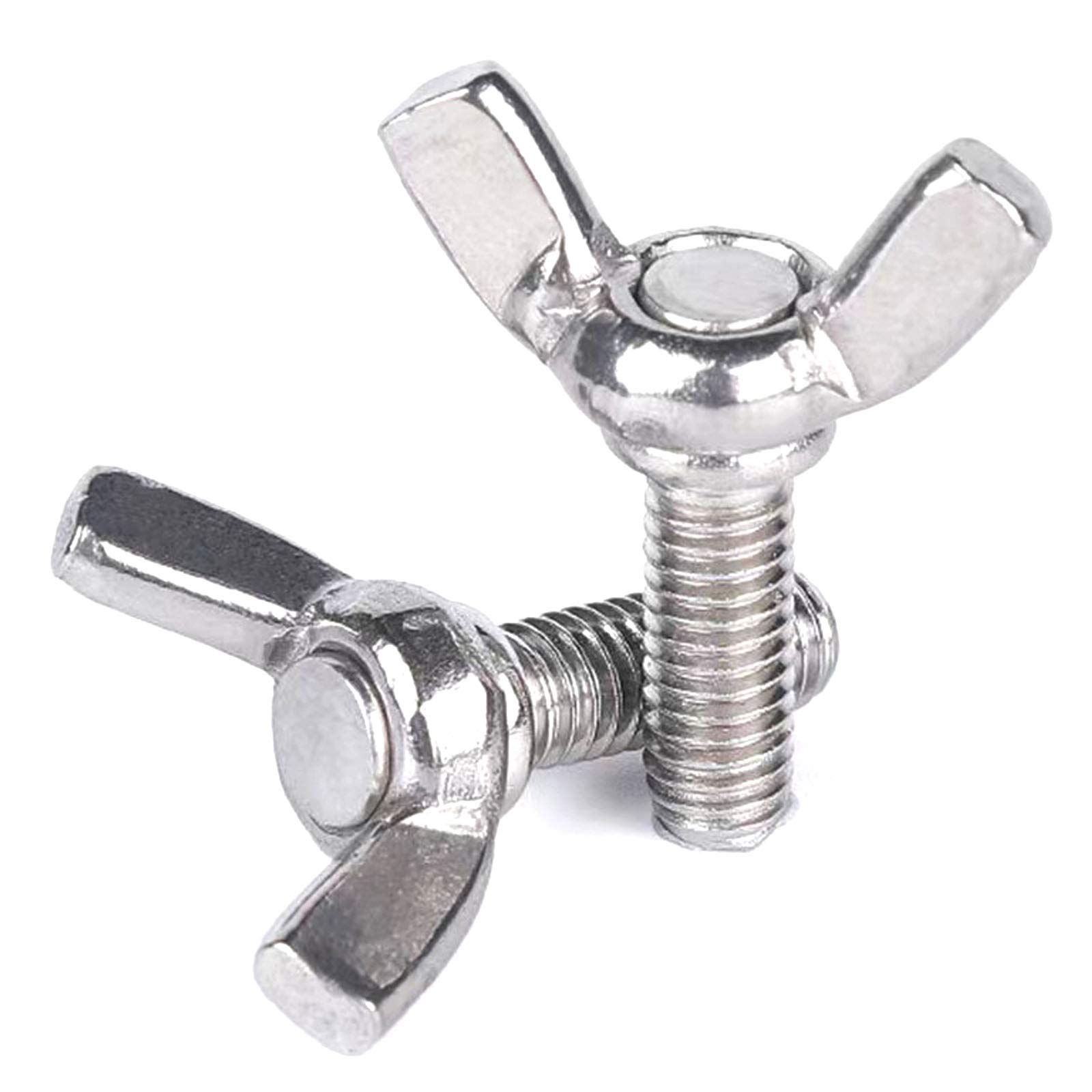 10pcs M6-1.0x20mm 304 Stainless Steel Wing Bolts - for Machinery & DIY Projects